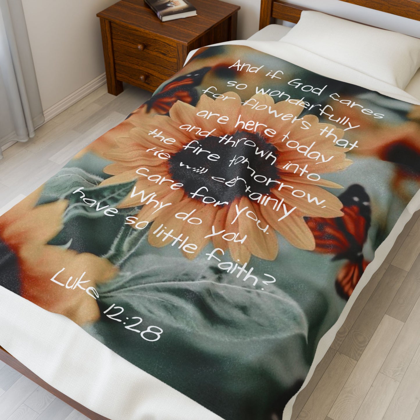 Velveteen Plush Blanket - Luke 12:28
