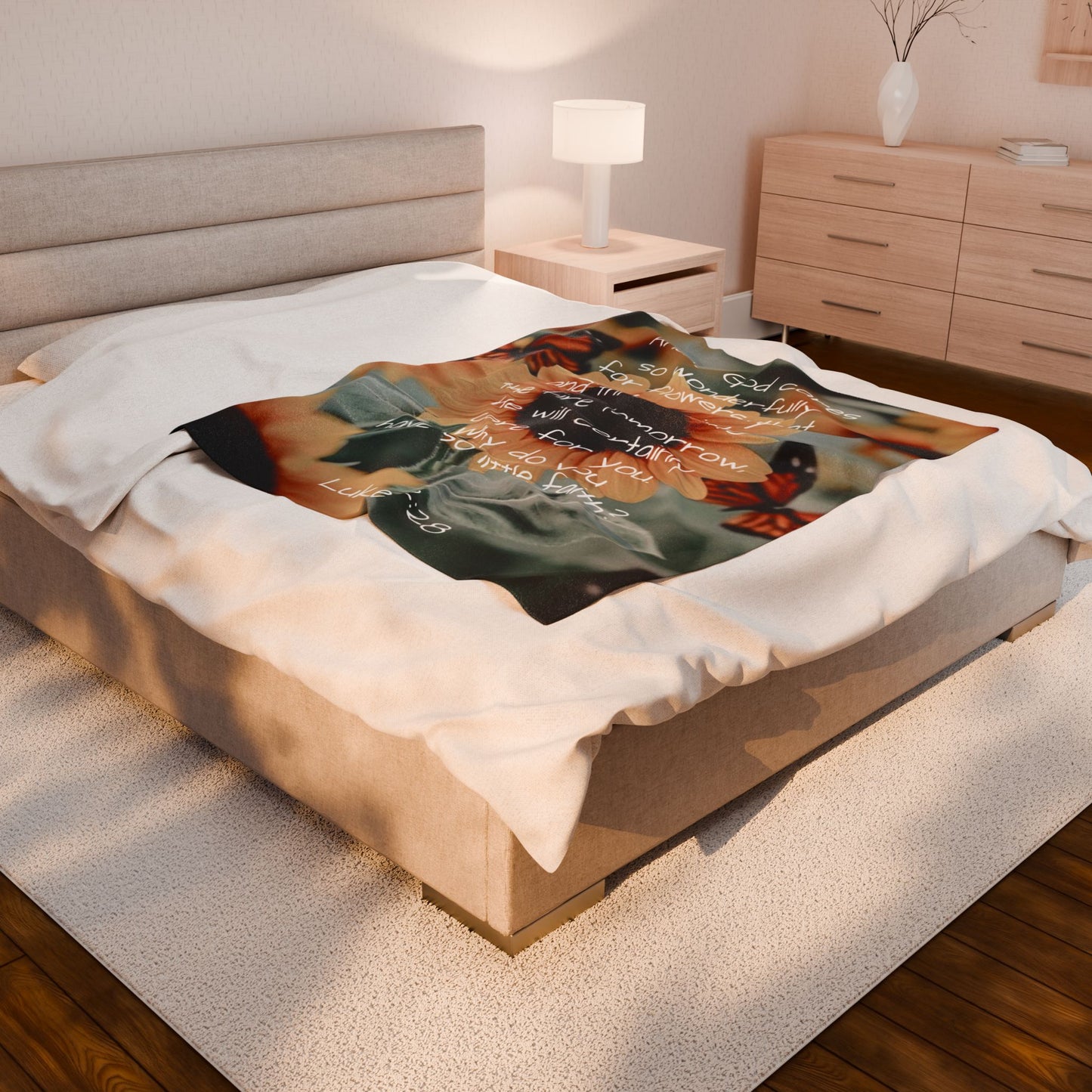Velveteen Plush Blanket - Luke 12:28