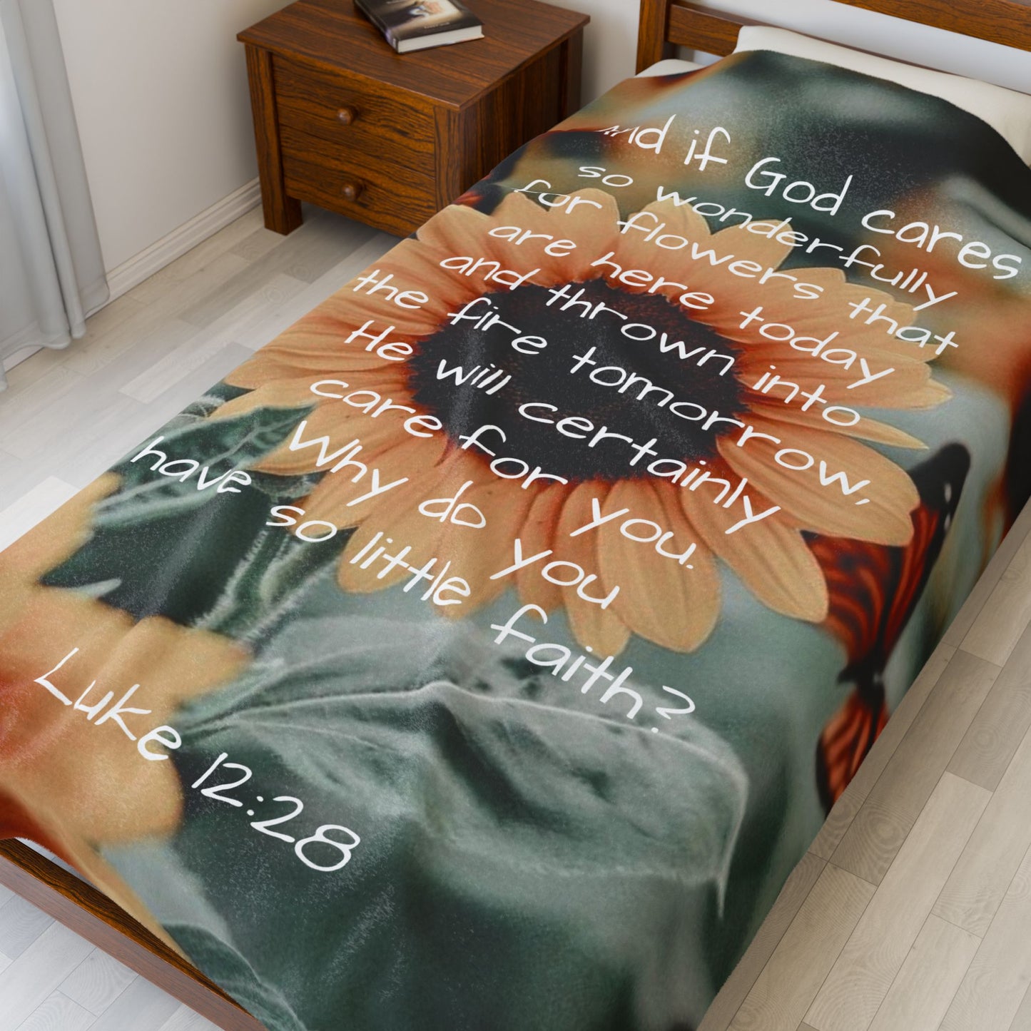 Velveteen Plush Blanket - Luke 12:28