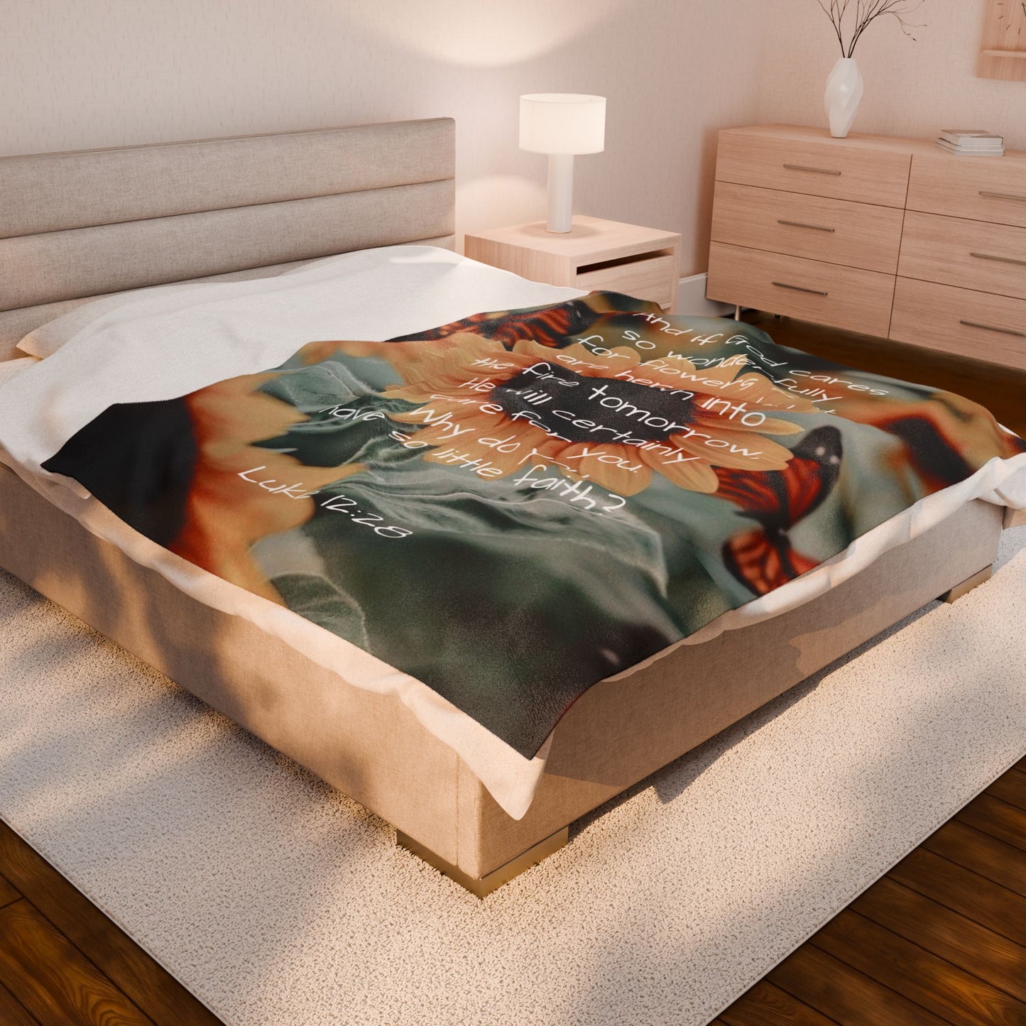 Velveteen Plush Blanket - Luke 12:28