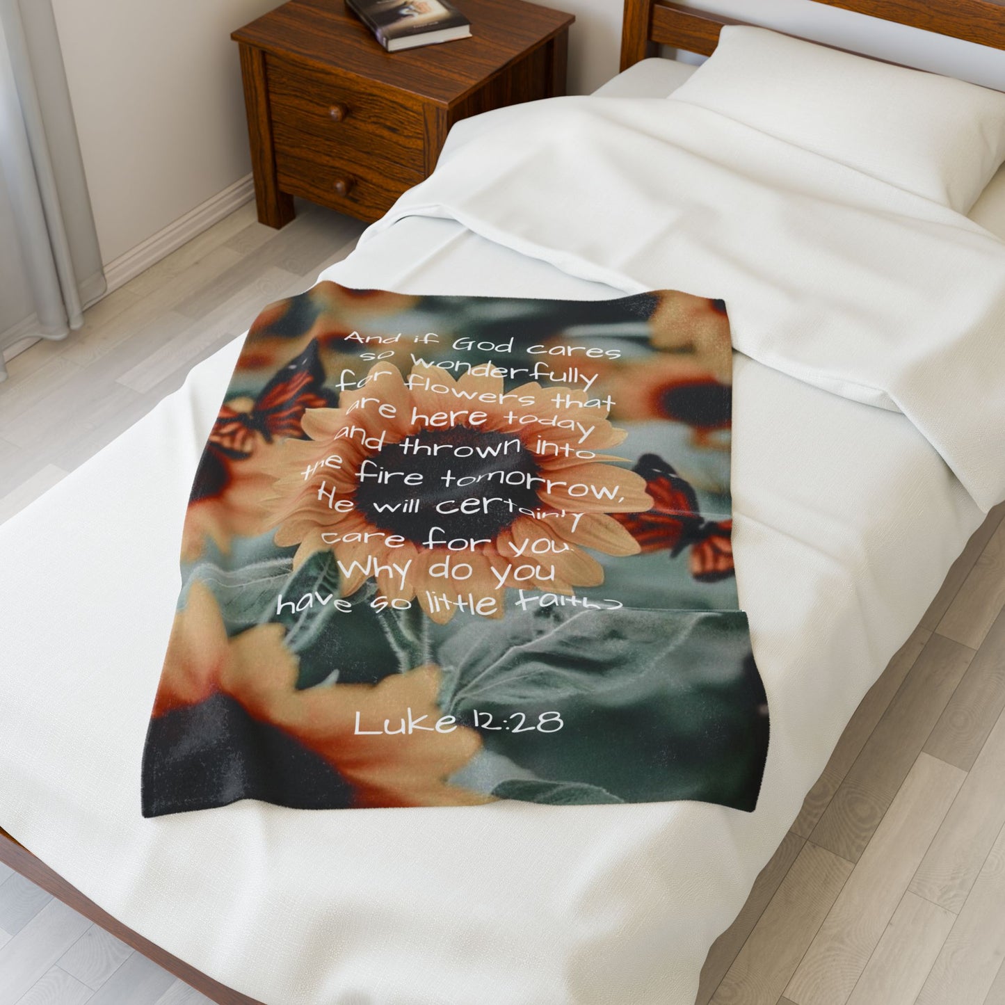 Velveteen Plush Blanket - Luke 12:28