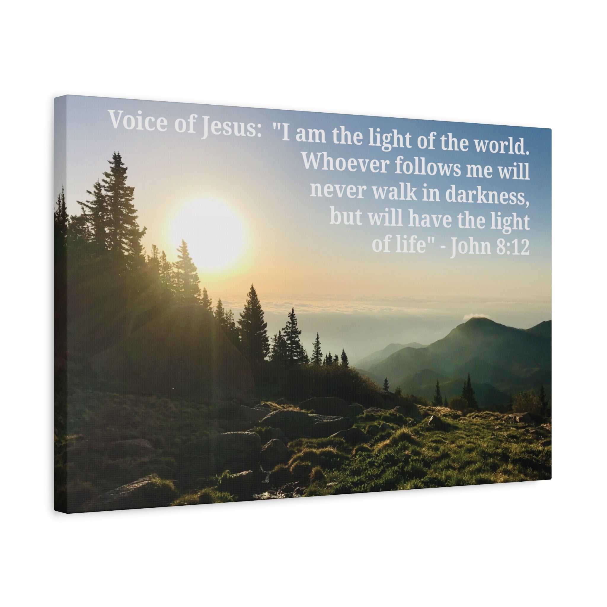 John 8:12 - Framed Canvas Wall Art