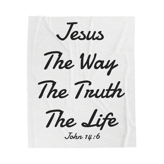 Velveteen Plush Blanket - John 14:6