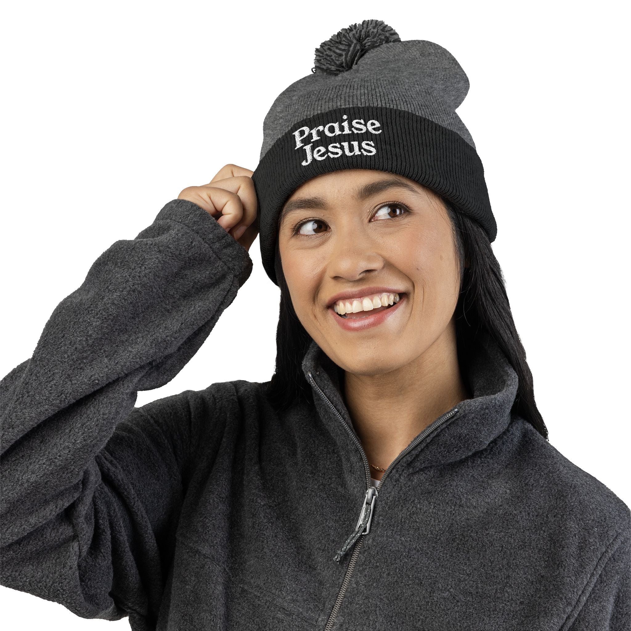 Pom-Pom Knit Cap - Praise Jesus