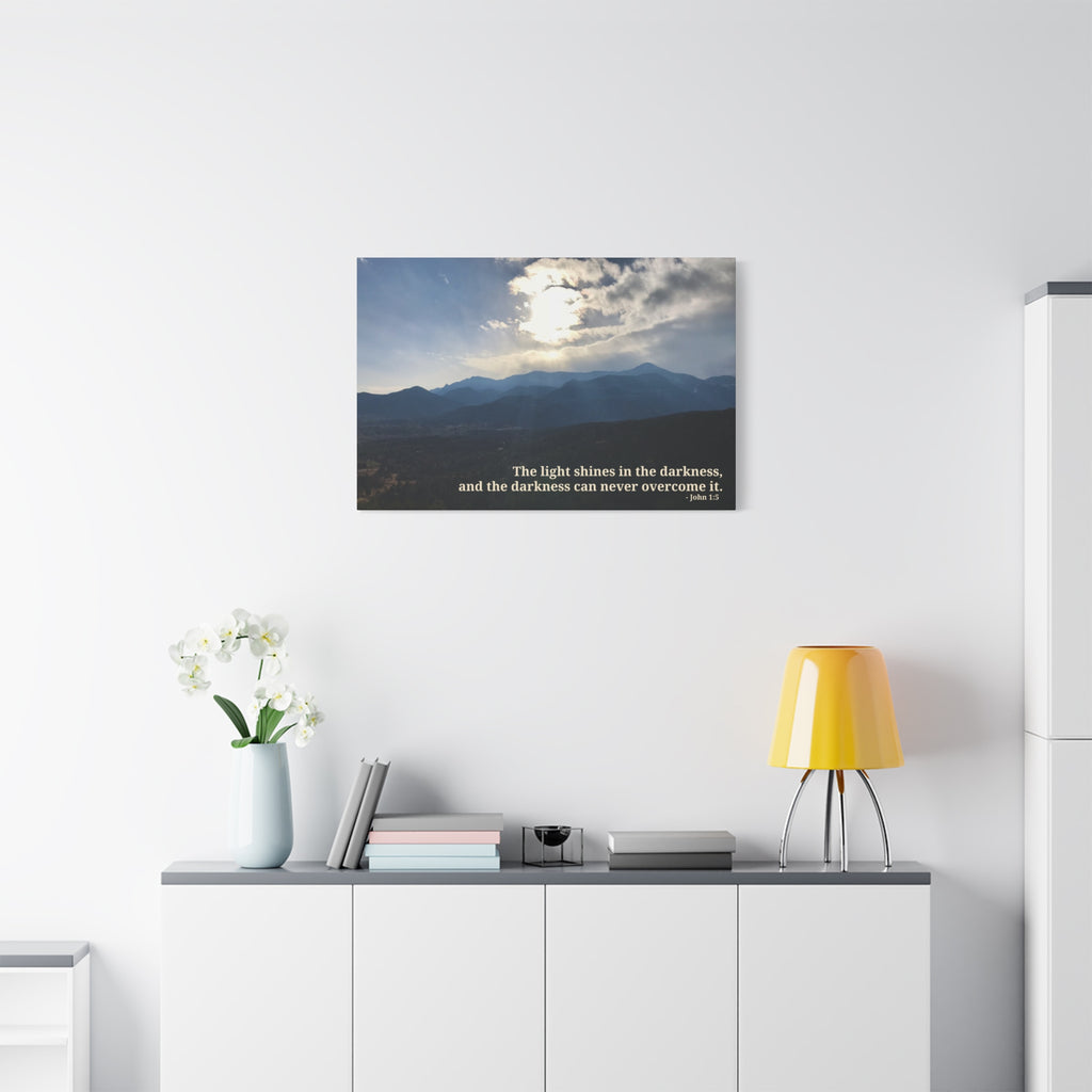 John 1:5 - Framed Canvas Wall Art