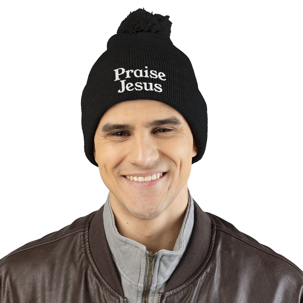 Pom-Pom Knit Cap - Praise Jesus