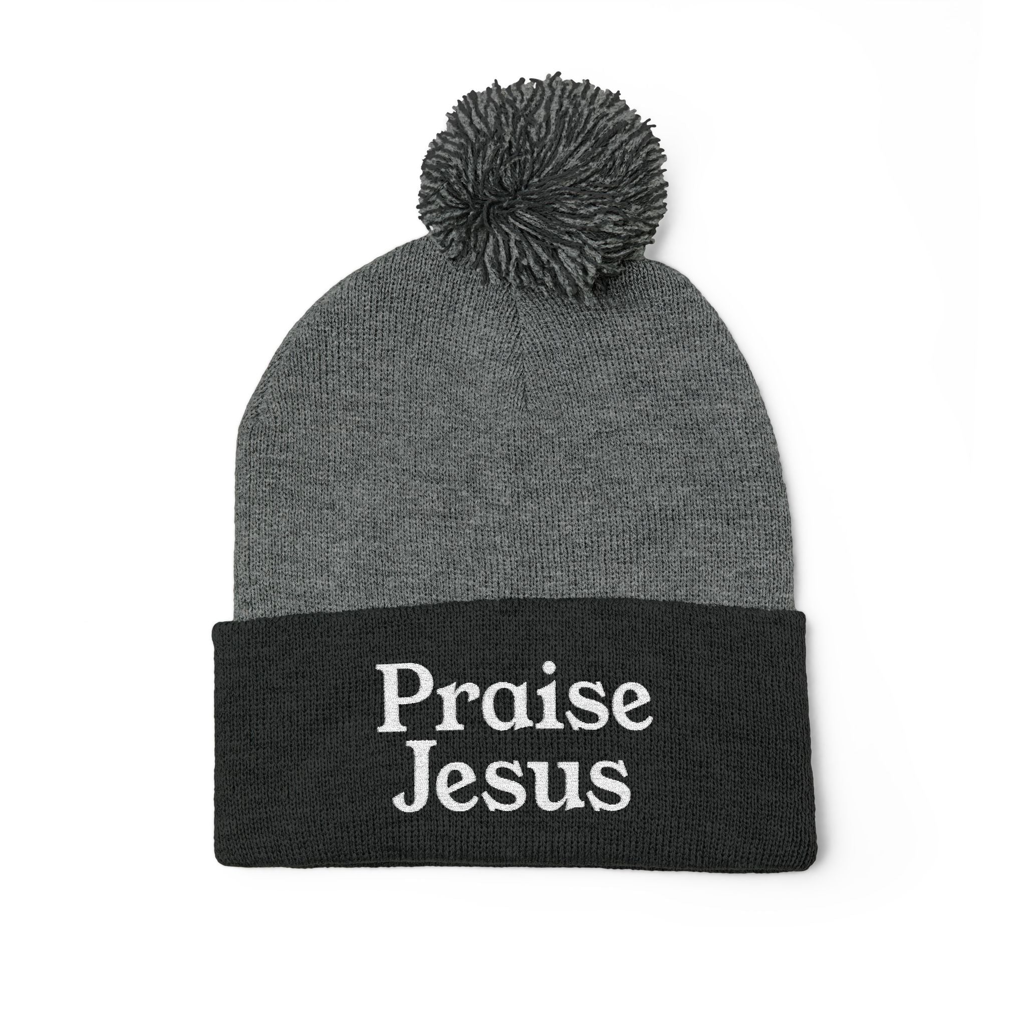 Pom-Pom Knit Cap - Praise Jesus