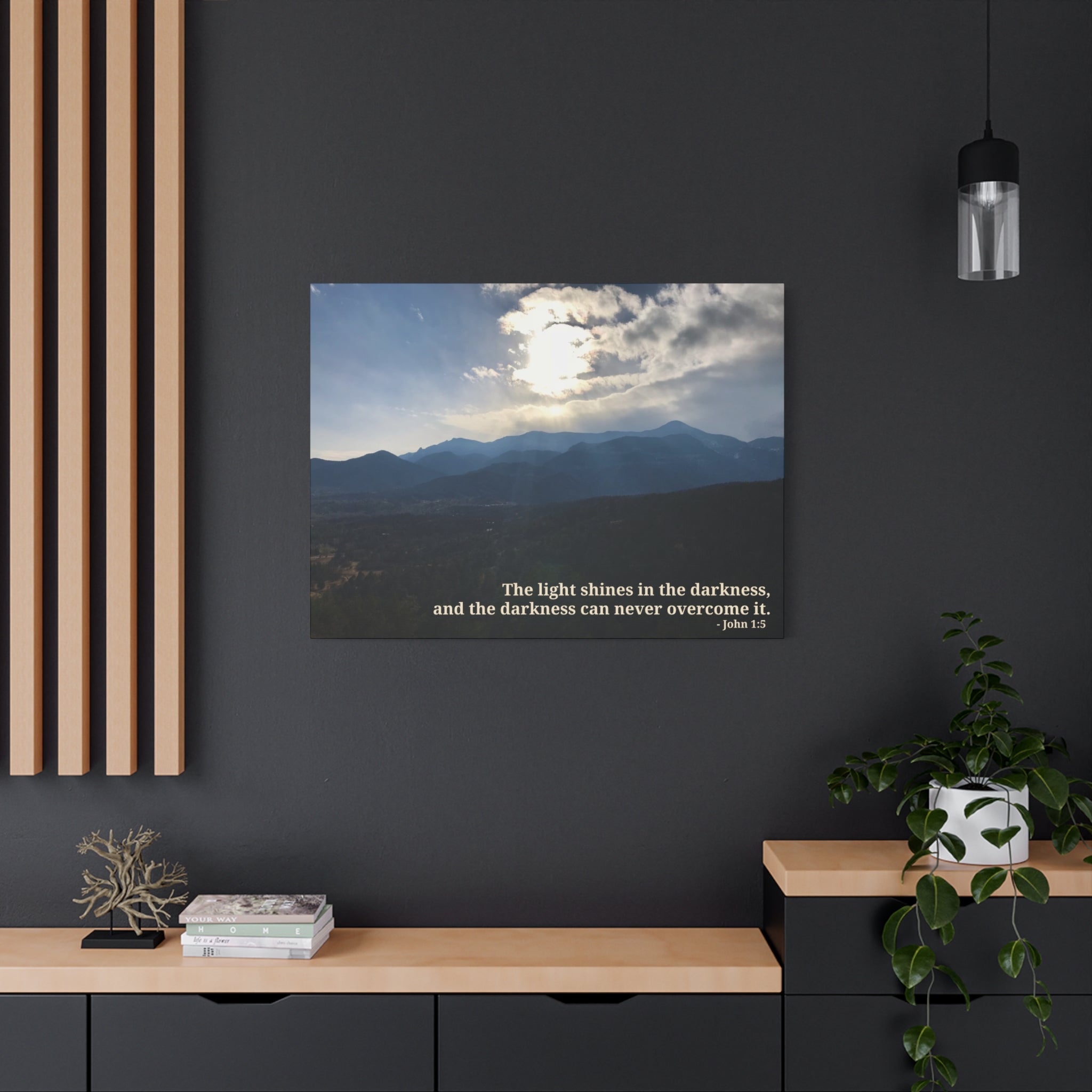 John 1:5 - Framed Canvas Wall Art
