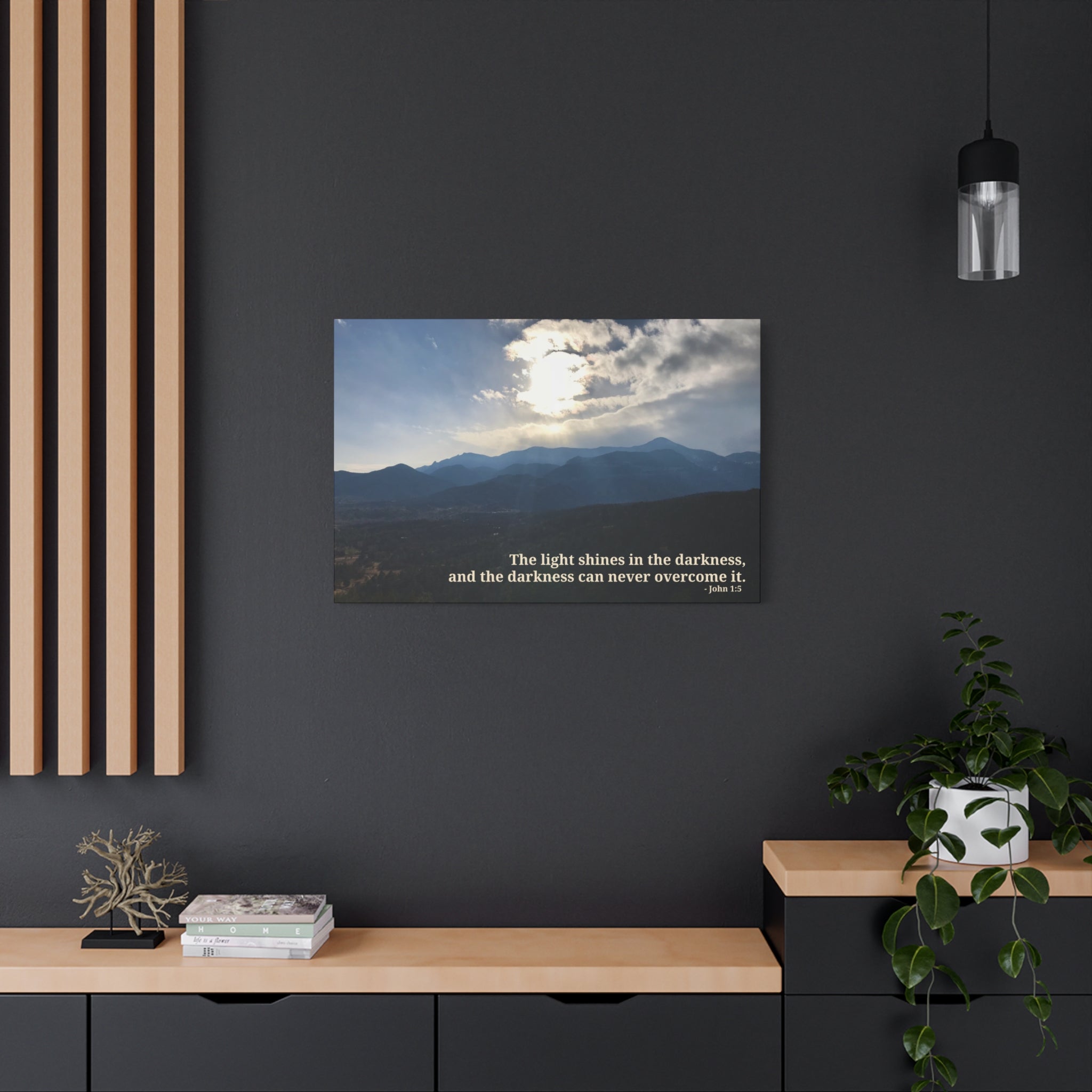 John 1:5 - Framed Canvas Wall Art