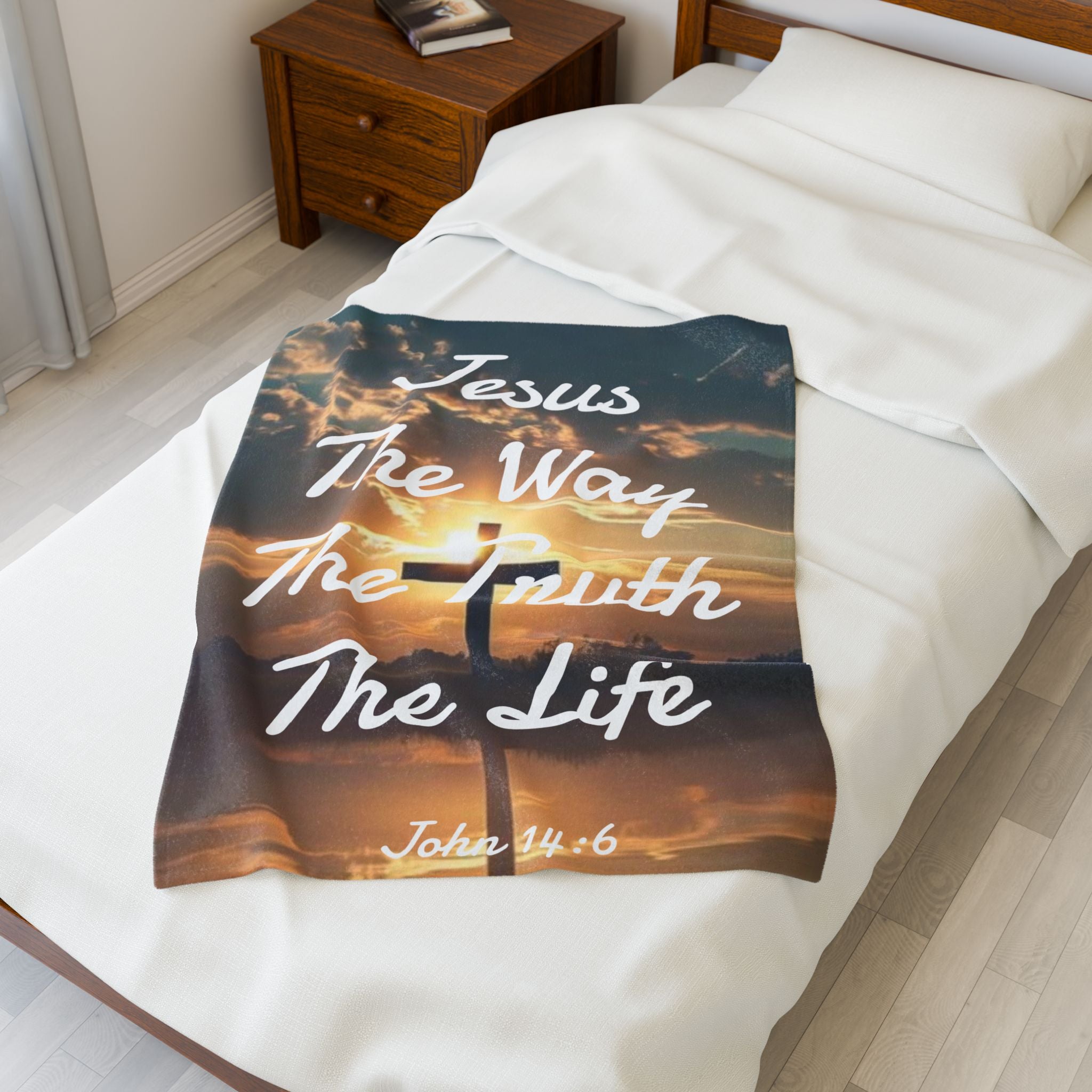 Velveteen Plush Blanket - John 14:6