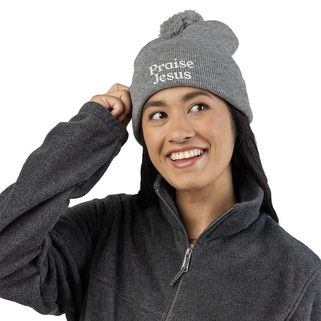 Pom-Pom Knit Cap - Praise Jesus