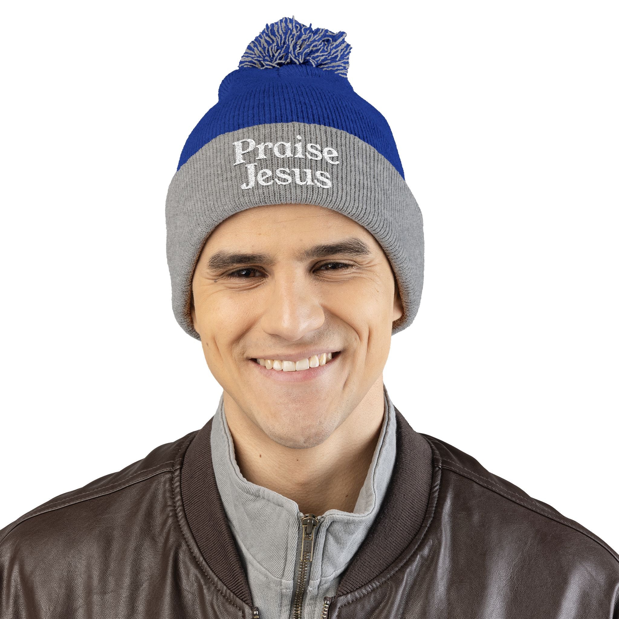 Pom-Pom Knit Cap - Praise Jesus