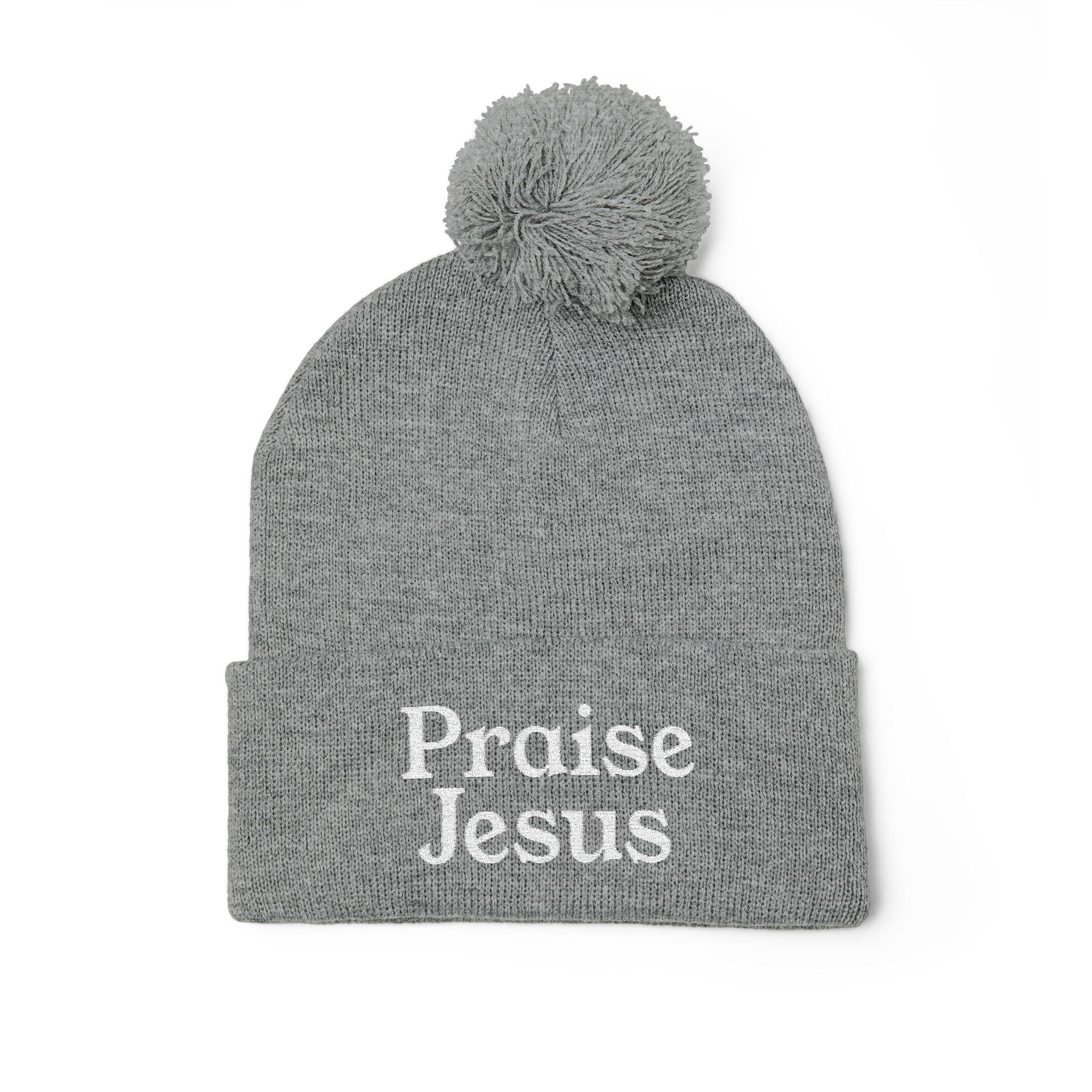 Pom-Pom Knit Cap - Praise Jesus