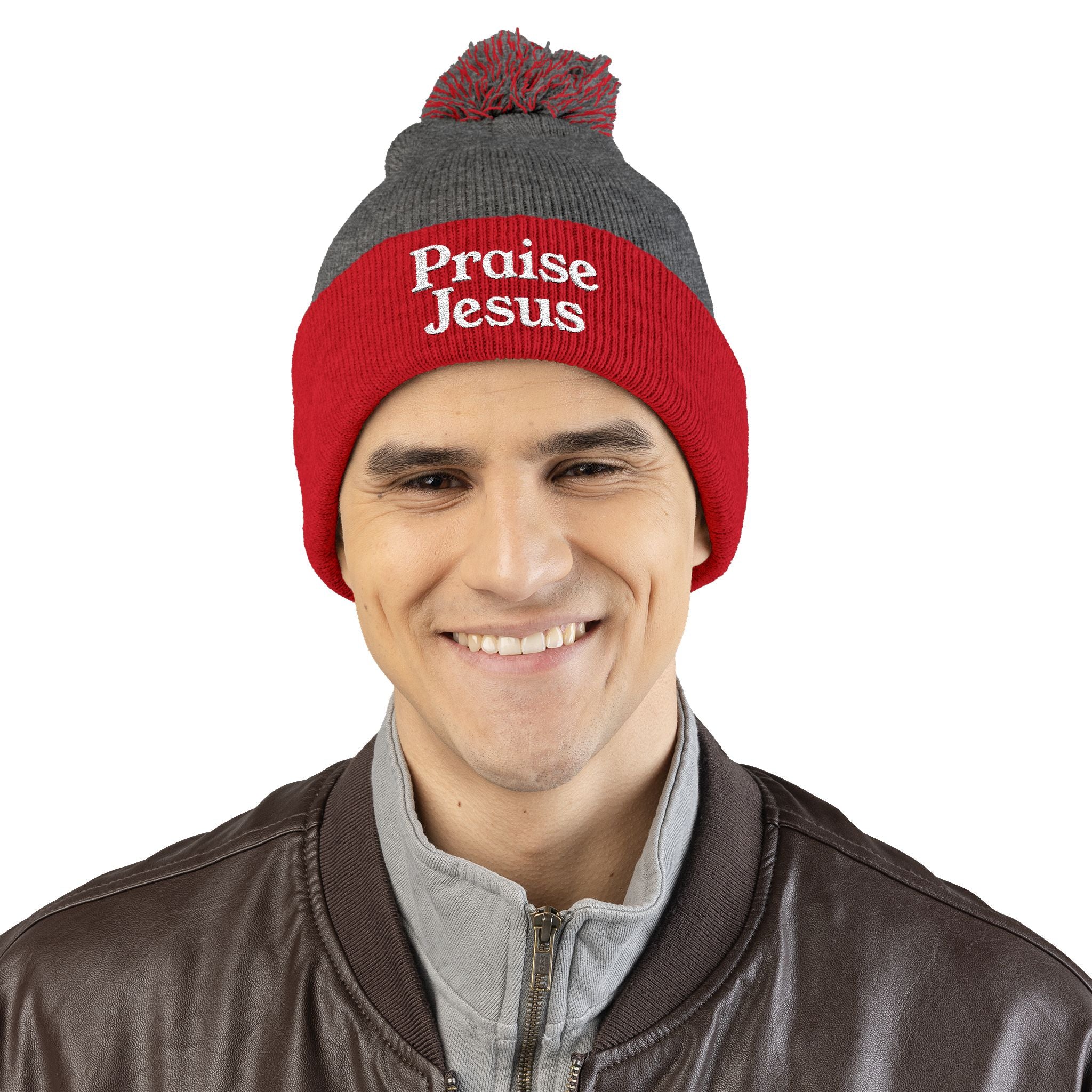 Pom-Pom Knit Cap - Praise Jesus