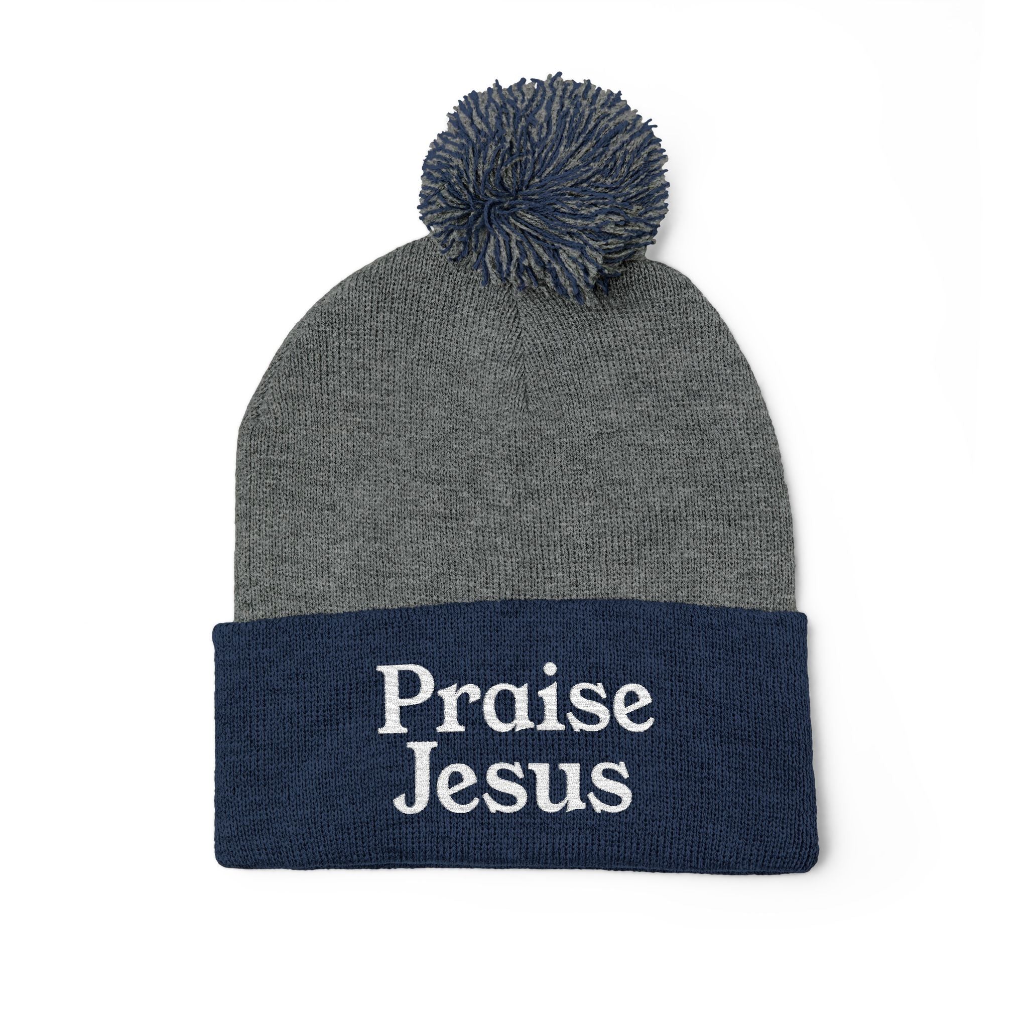 Pom-Pom Knit Cap - Praise Jesus