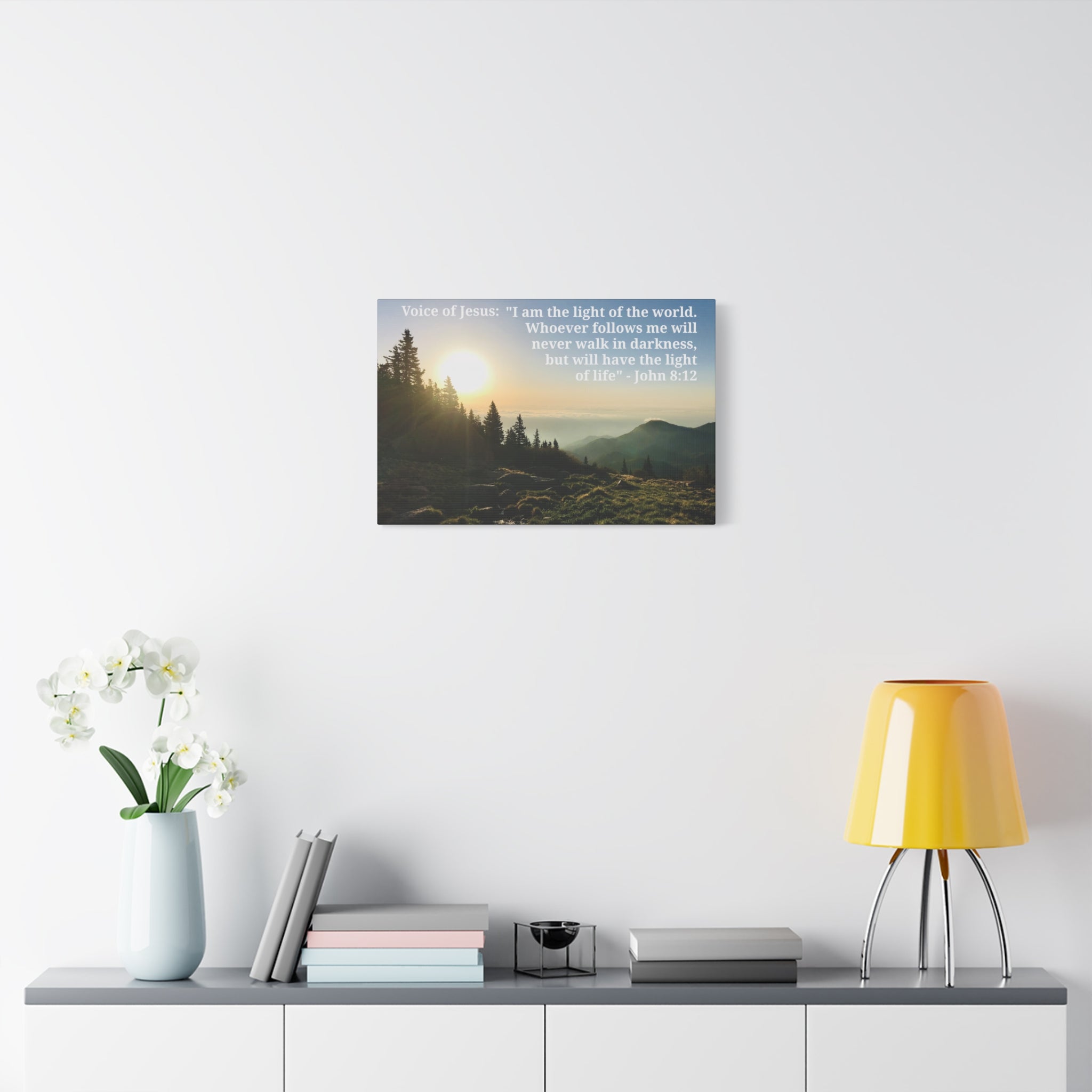 John 8:12 - Framed Canvas Wall Art