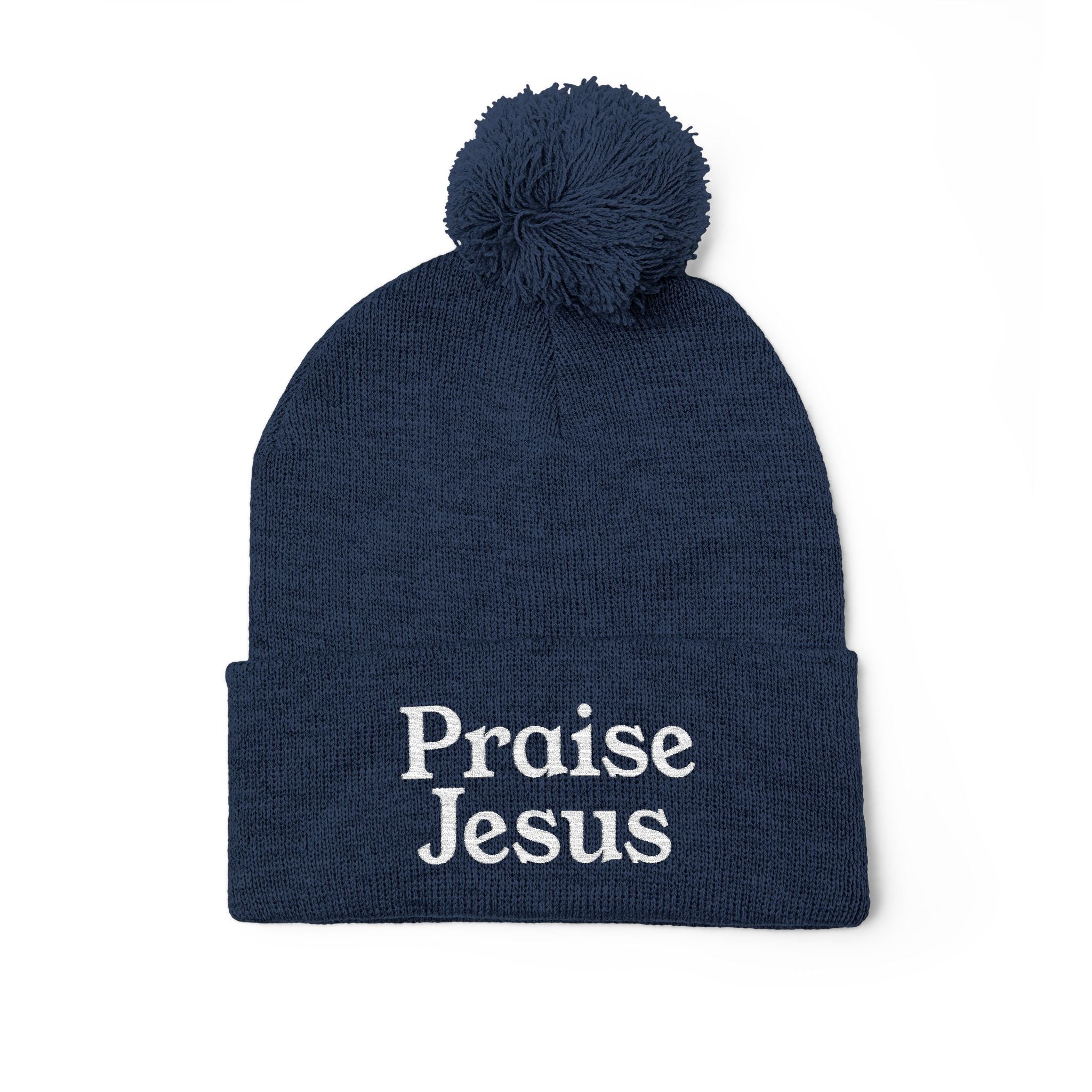 Pom-Pom Knit Cap - Praise Jesus