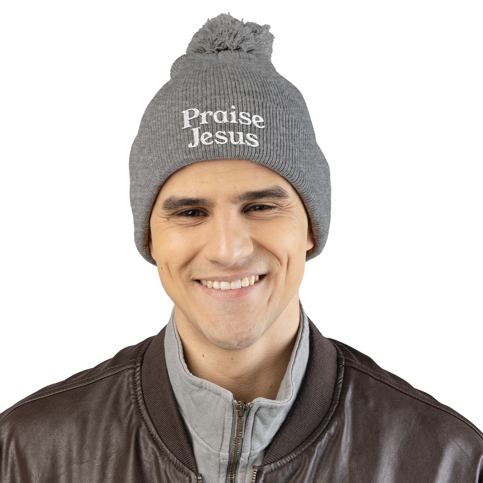 Pom-Pom Knit Cap - Praise Jesus