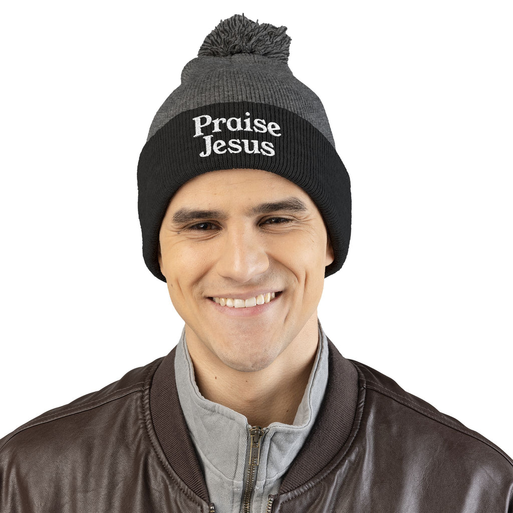 Pom-Pom Knit Cap - Praise Jesus