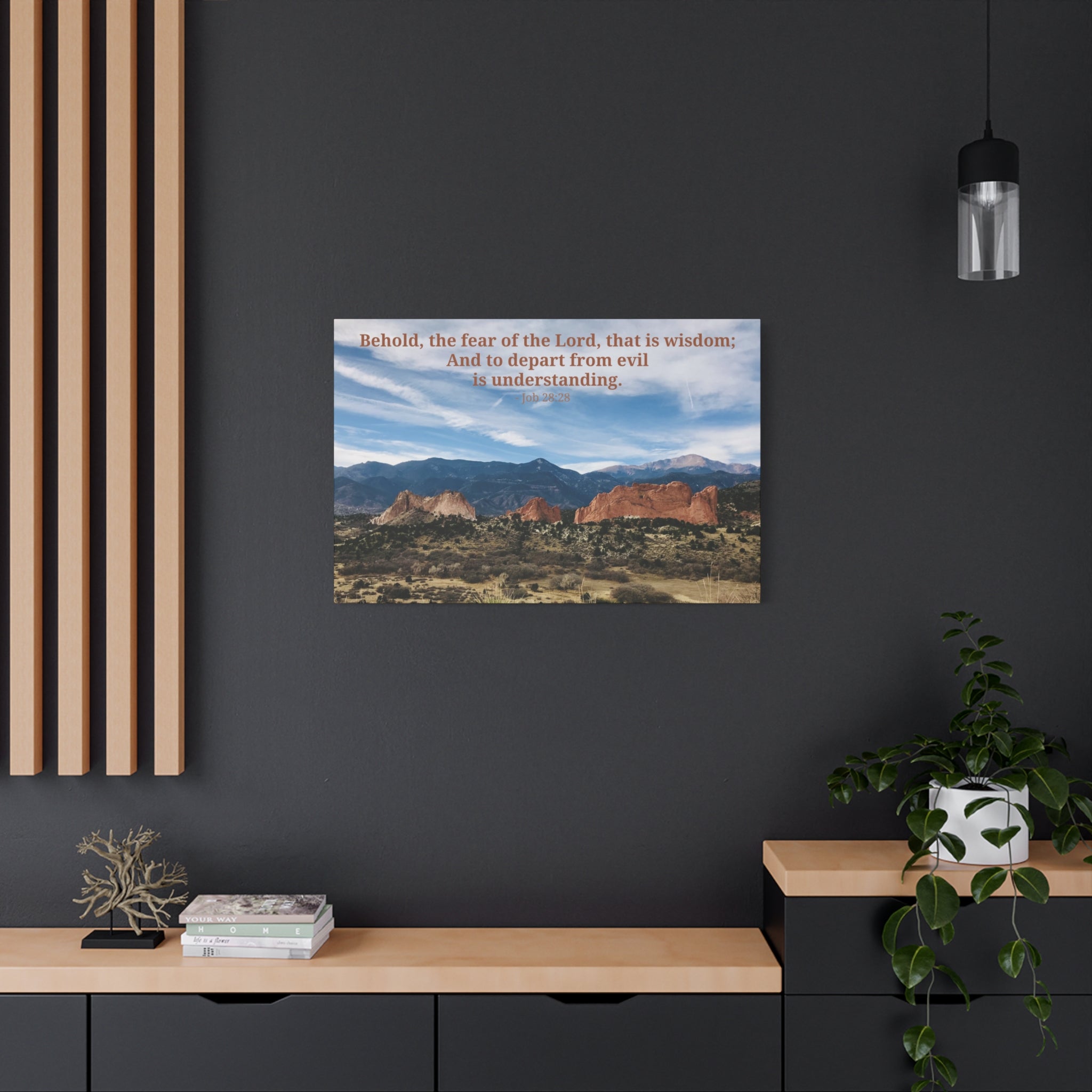 Job 28:28 - Framed Canvas Wall Art