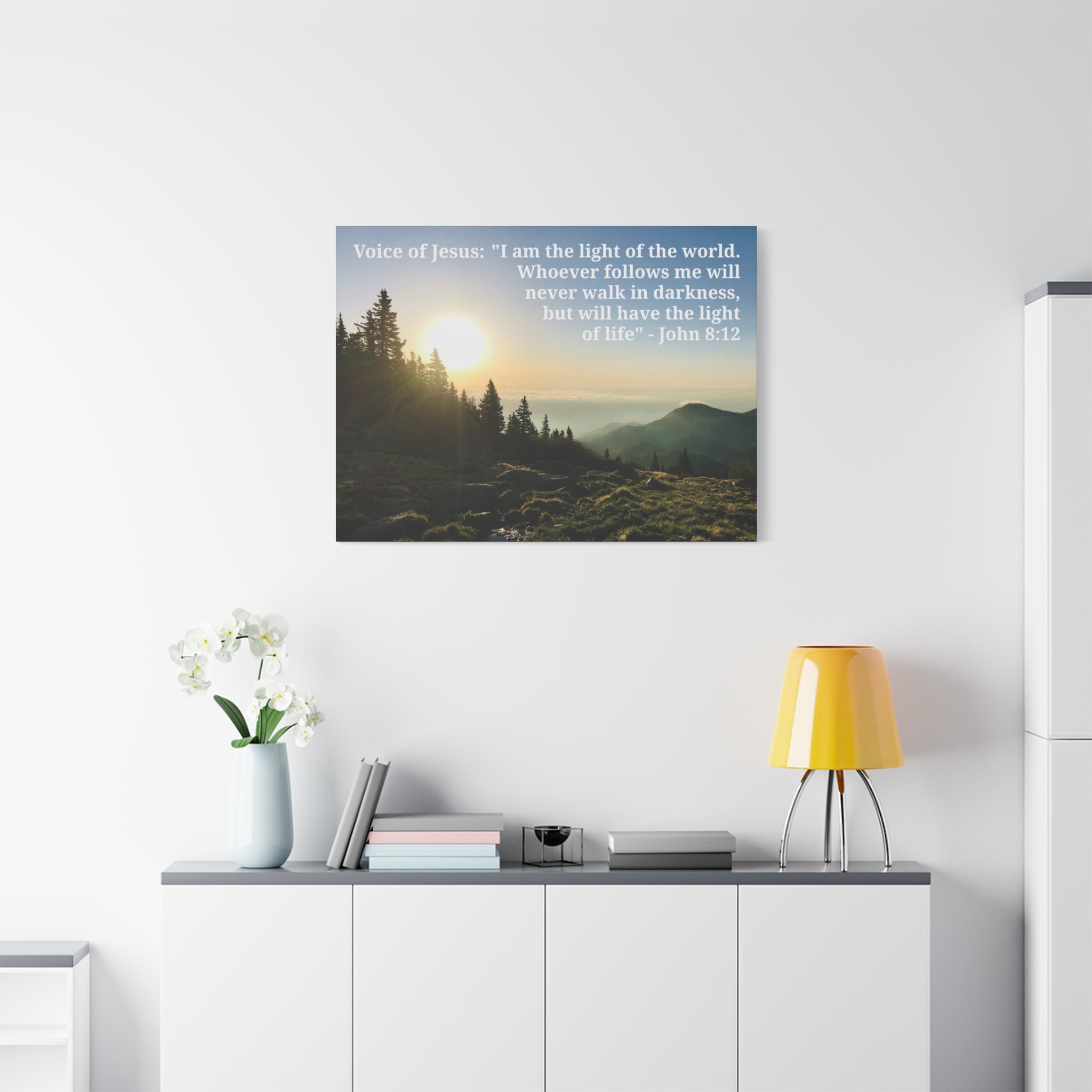John 8:12 - Framed Canvas Wall Art