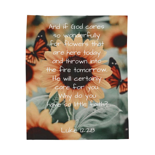 Velveteen Plush Blanket - Luke 12:28