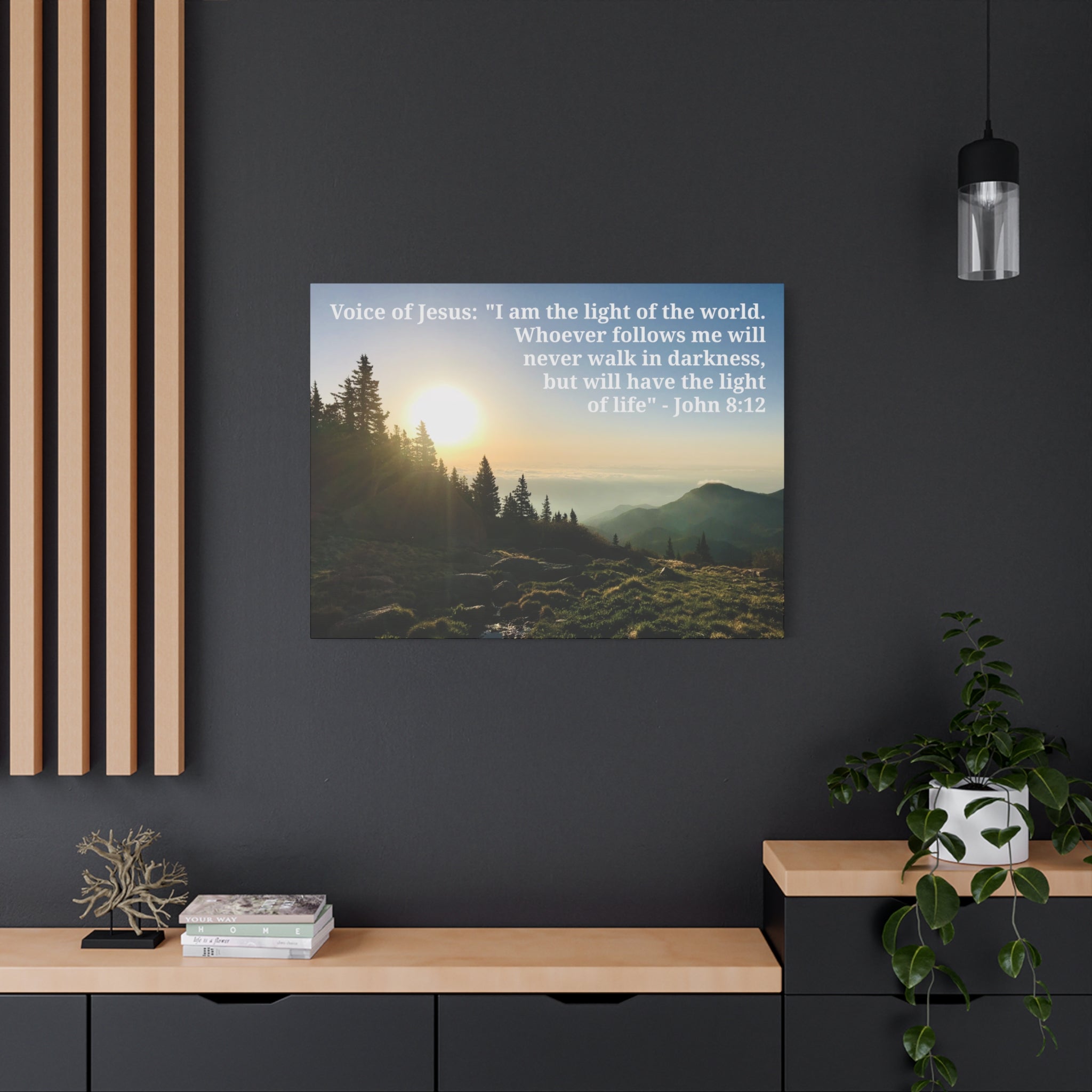 John 8:12 - Framed Canvas Wall Art