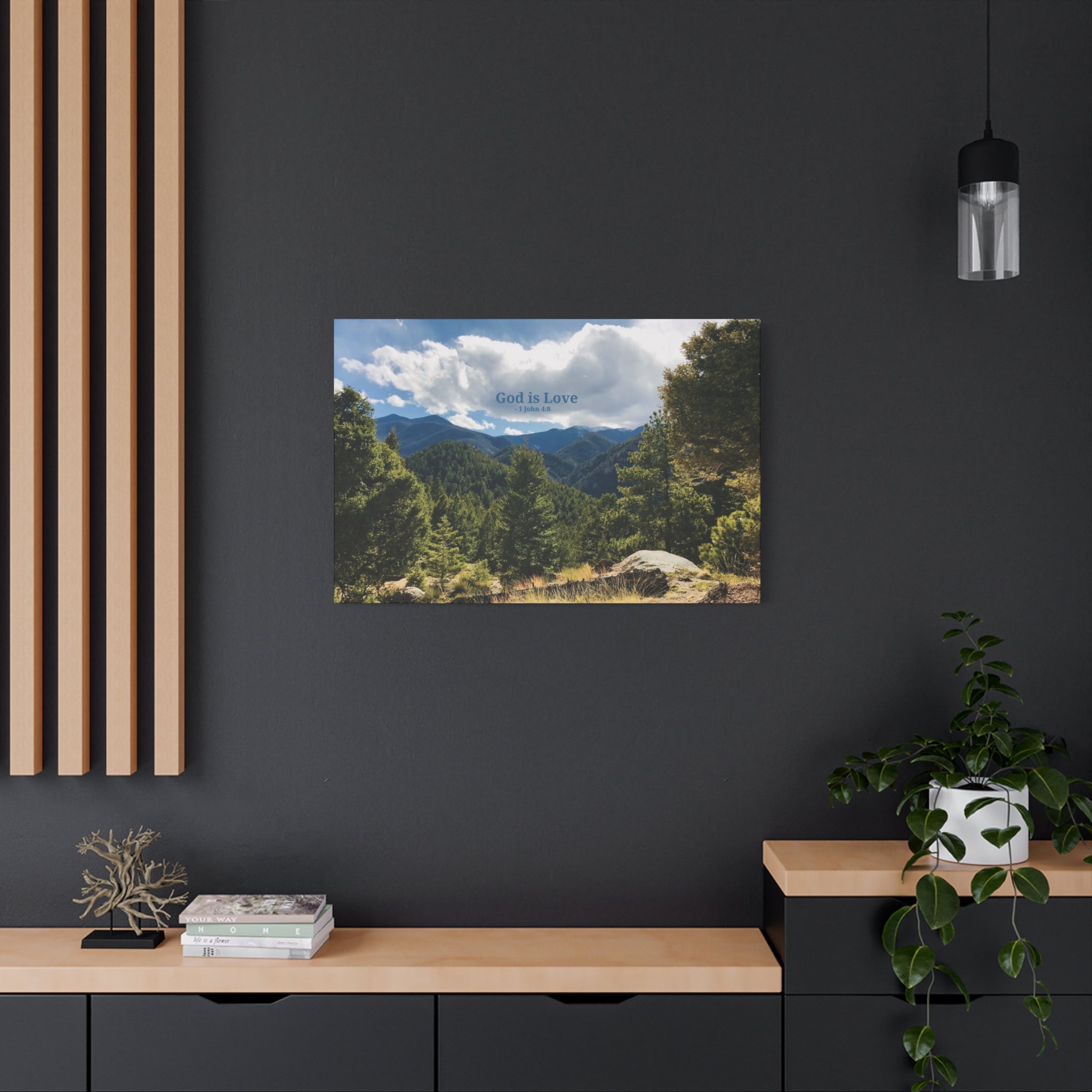 1 John 4:8 - Framed Canvas Wall Art