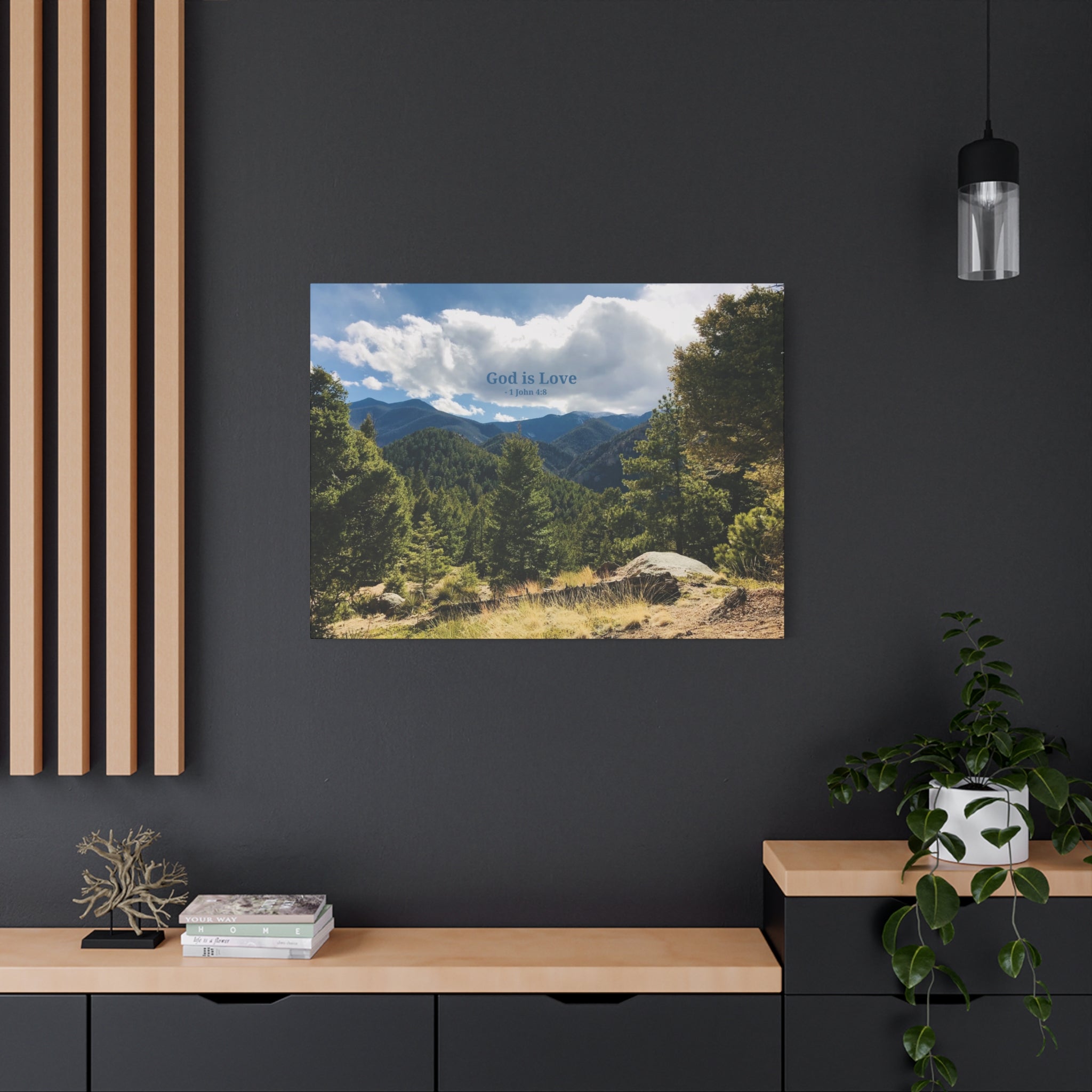 1 John 4:8 - Framed Canvas Wall Art