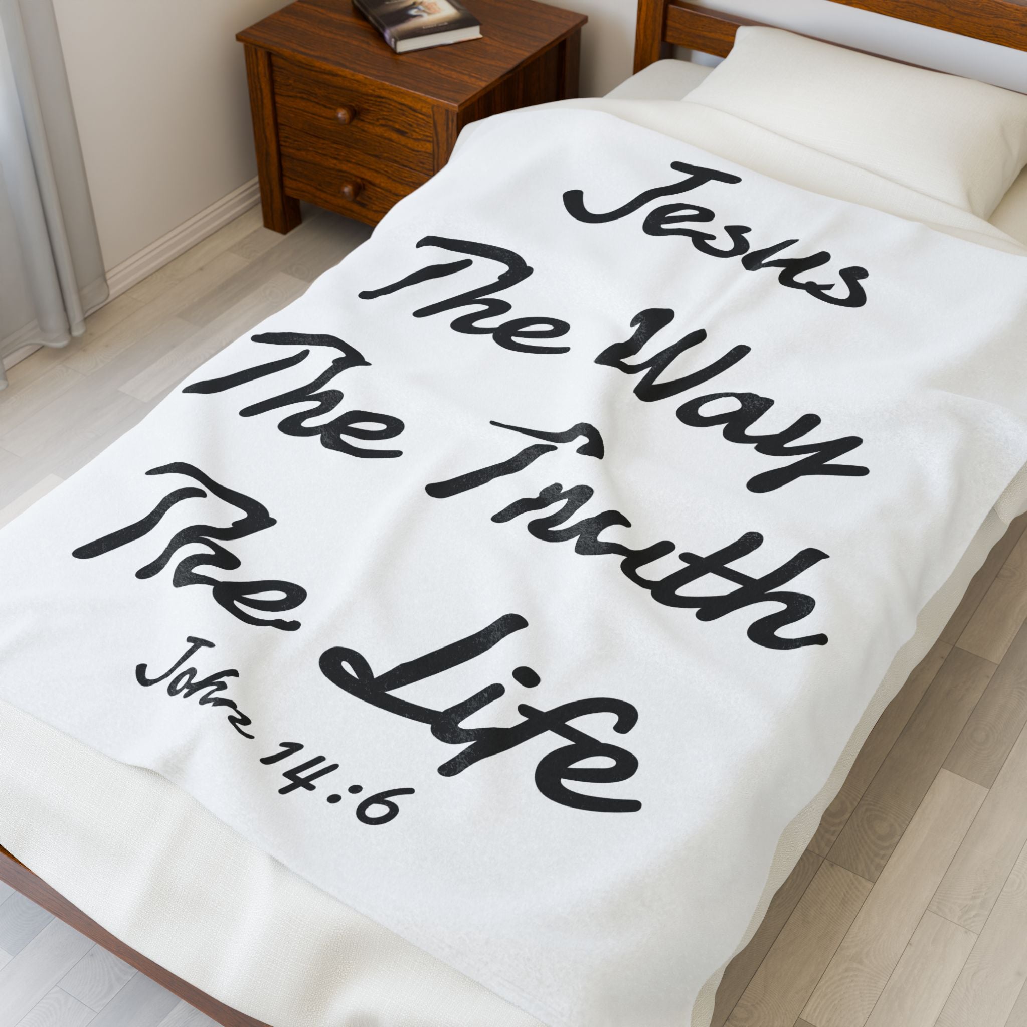 Velveteen Plush Blanket - John 14:6