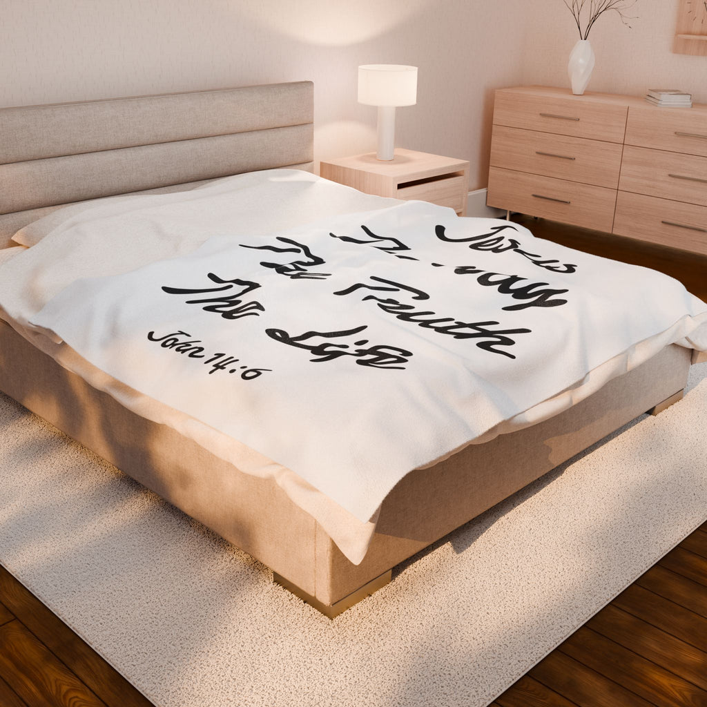 Velveteen Plush Blanket - John 14:6