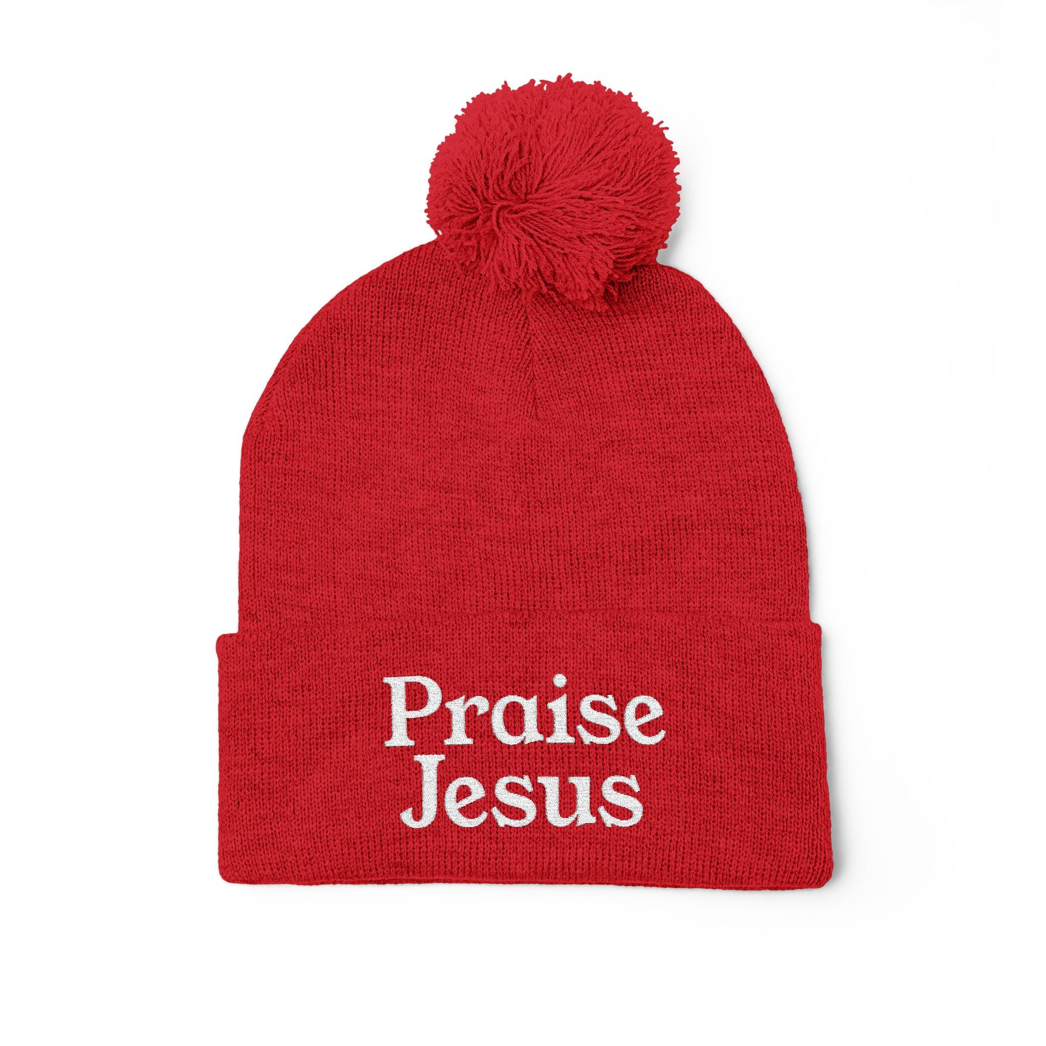 Pom-Pom Knit Cap - Praise Jesus