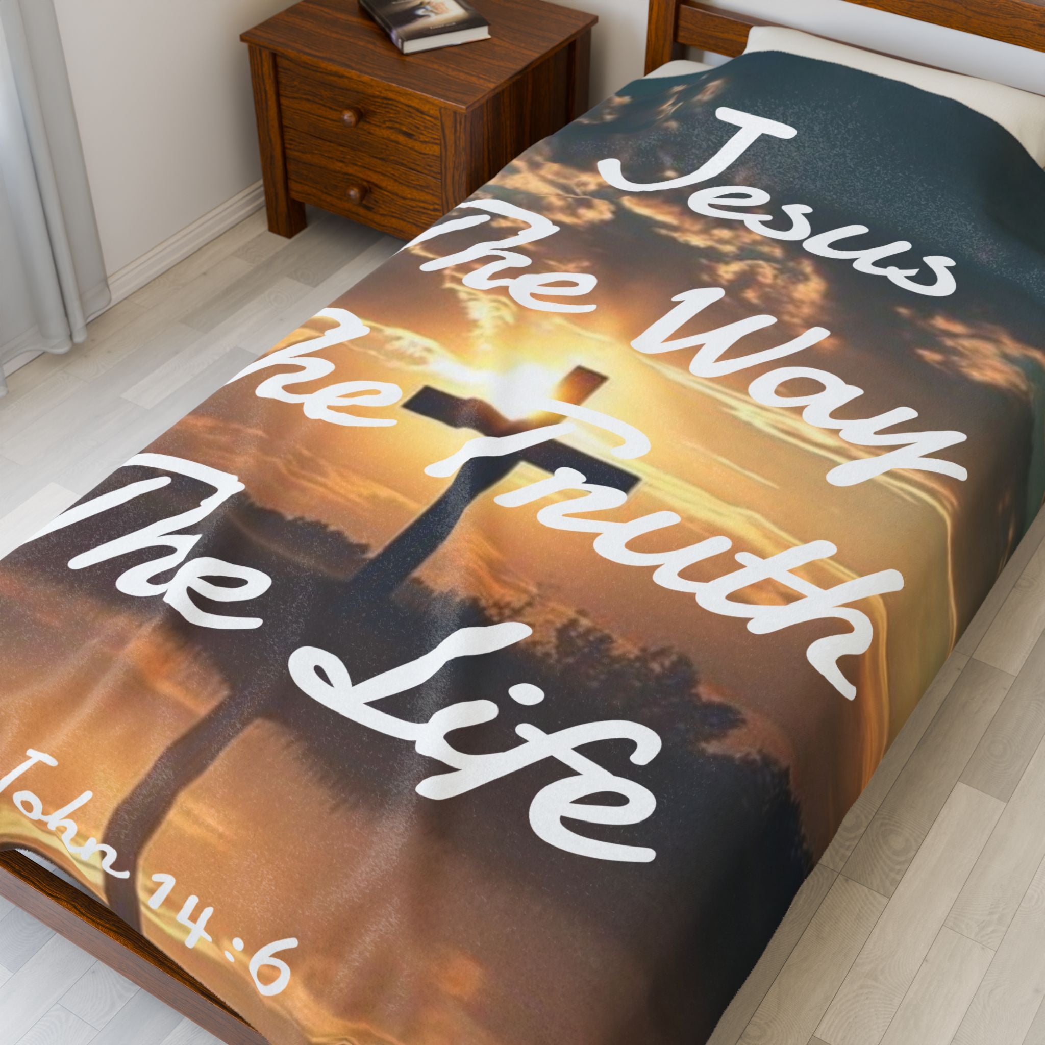 Velveteen Plush Blanket - John 14:6