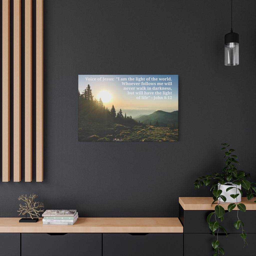 John 8:12 - Framed Canvas Wall Art