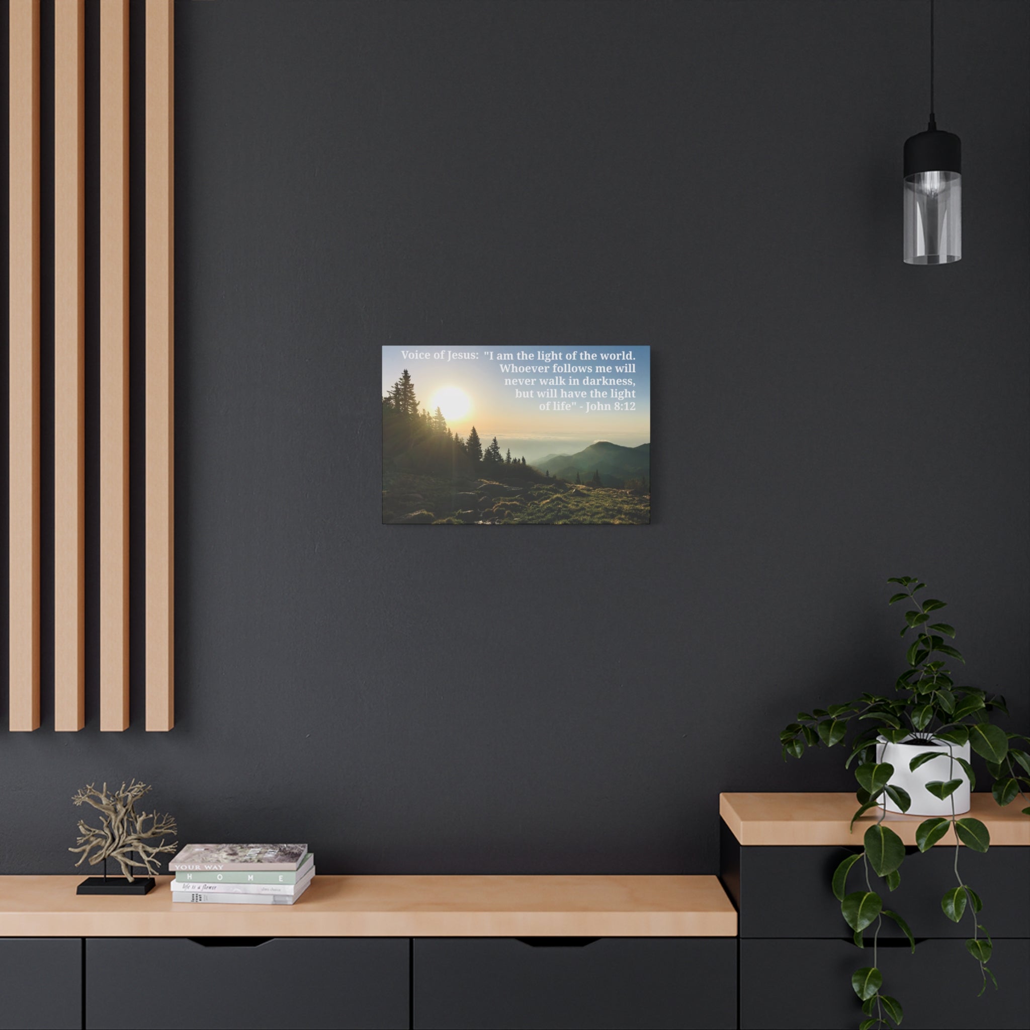 John 8:12 - Framed Canvas Wall Art