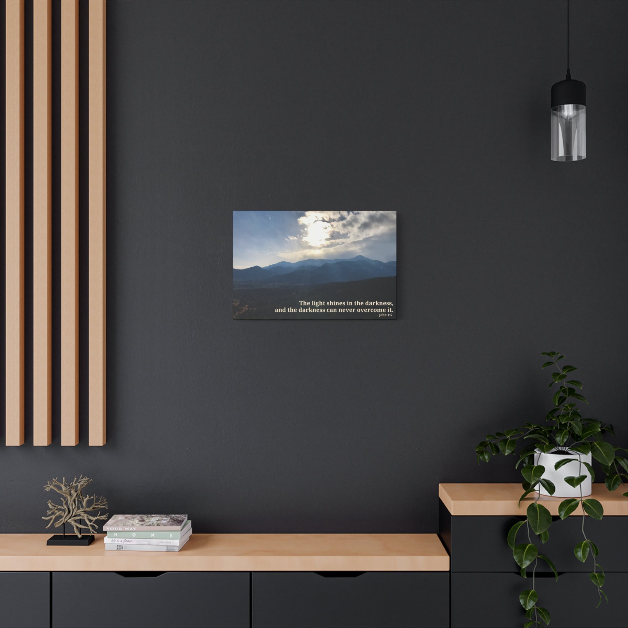 John 1:5 - Framed Canvas Wall Art