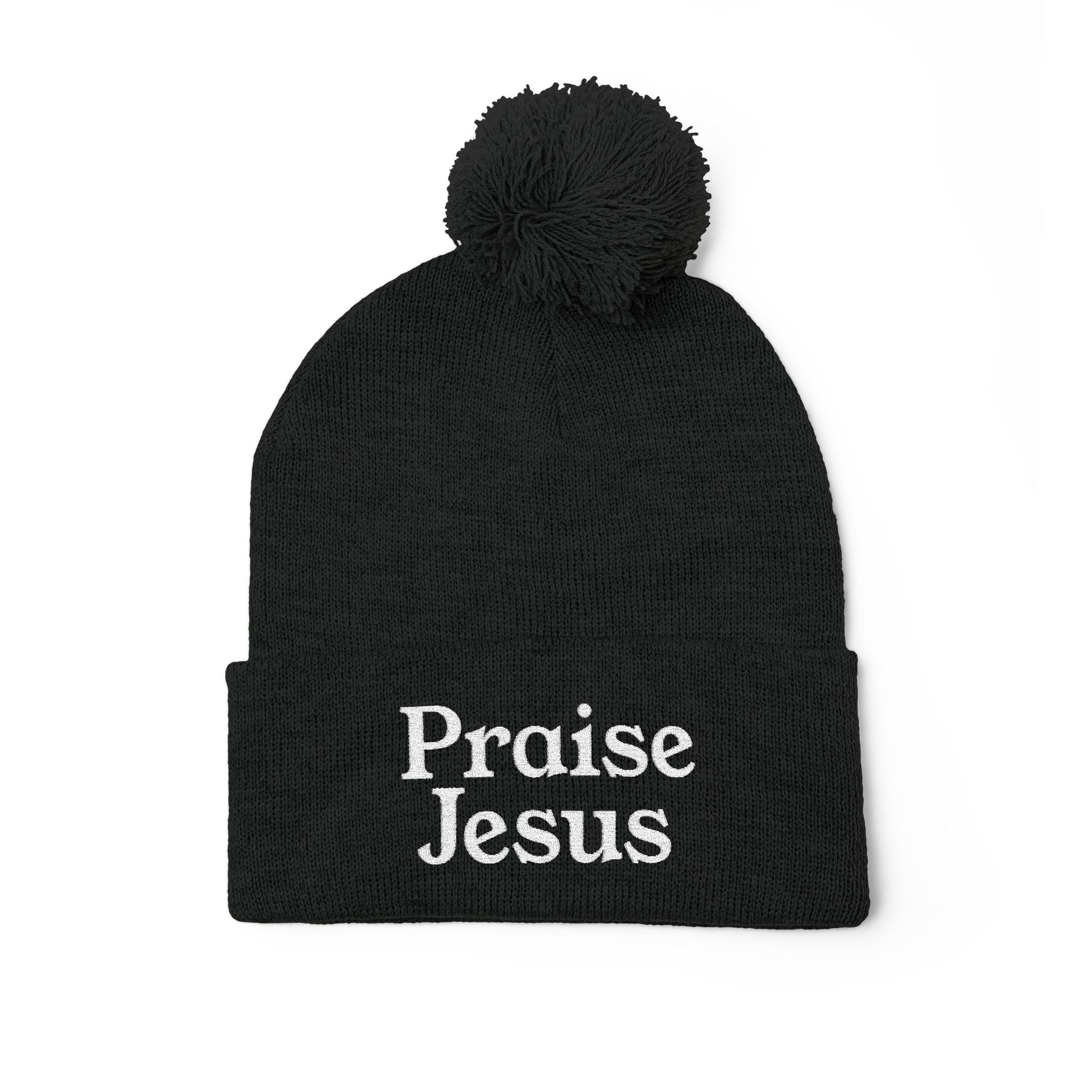 Pom-Pom Knit Cap - Praise Jesus