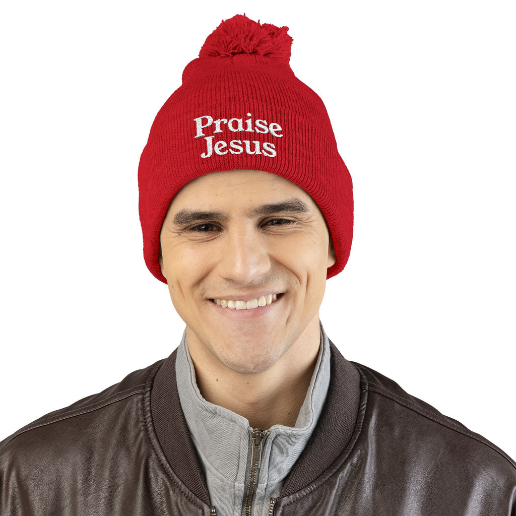 Pom-Pom Knit Cap - Praise Jesus