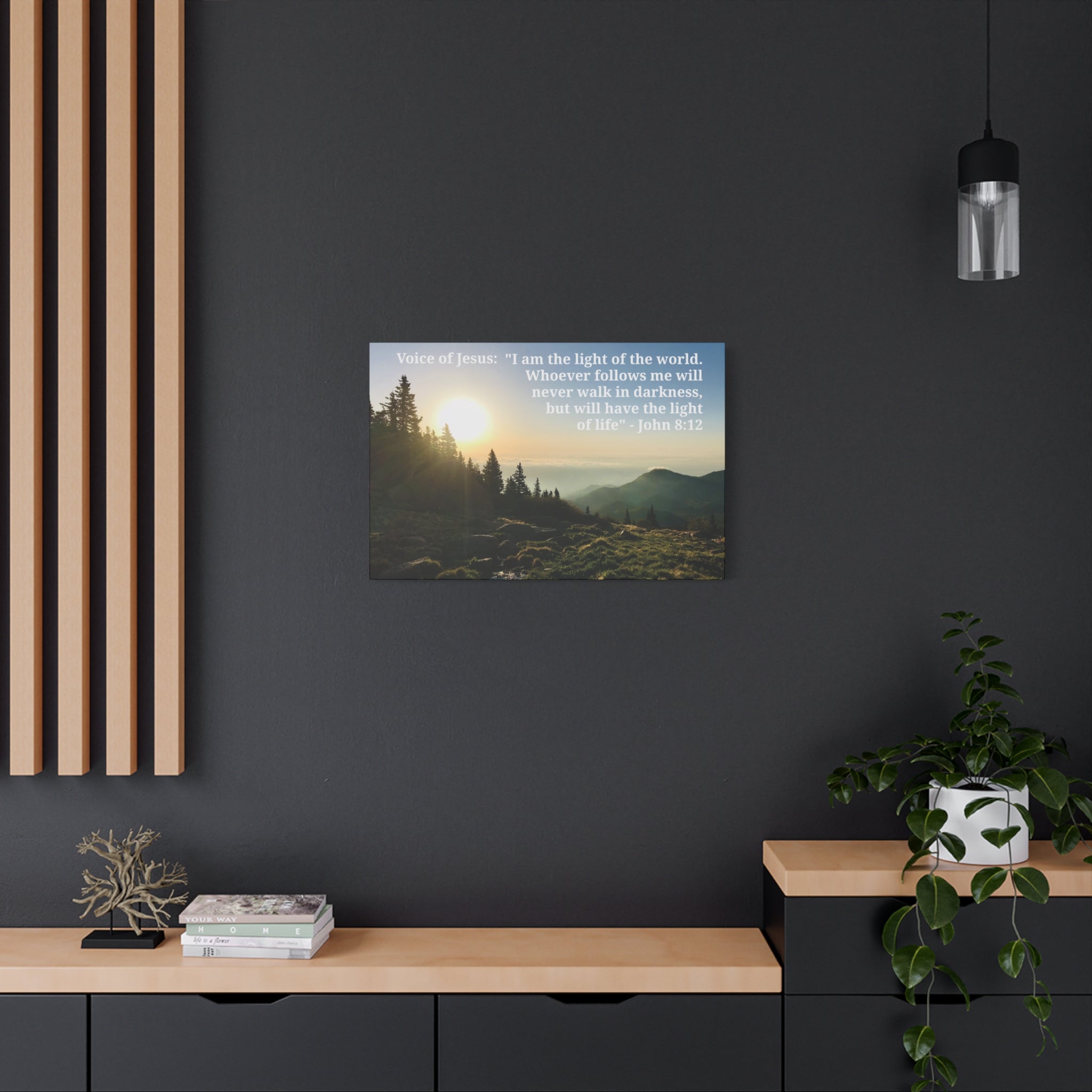 John 8:12 - Framed Canvas Wall Art