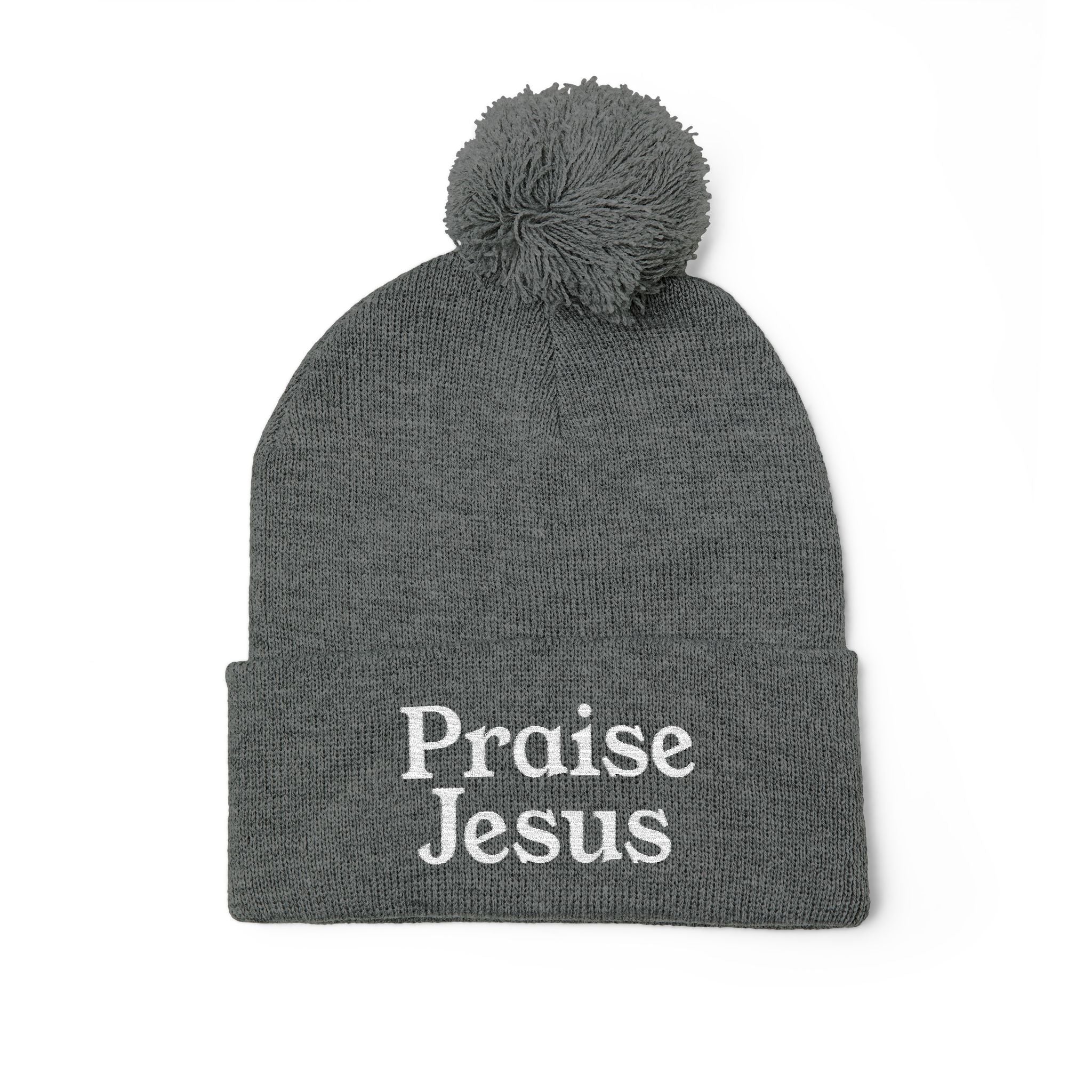 Pom-Pom Knit Cap - Praise Jesus
