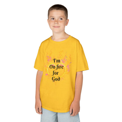 Kids Heavy Cotton™ Tee - On fire for God