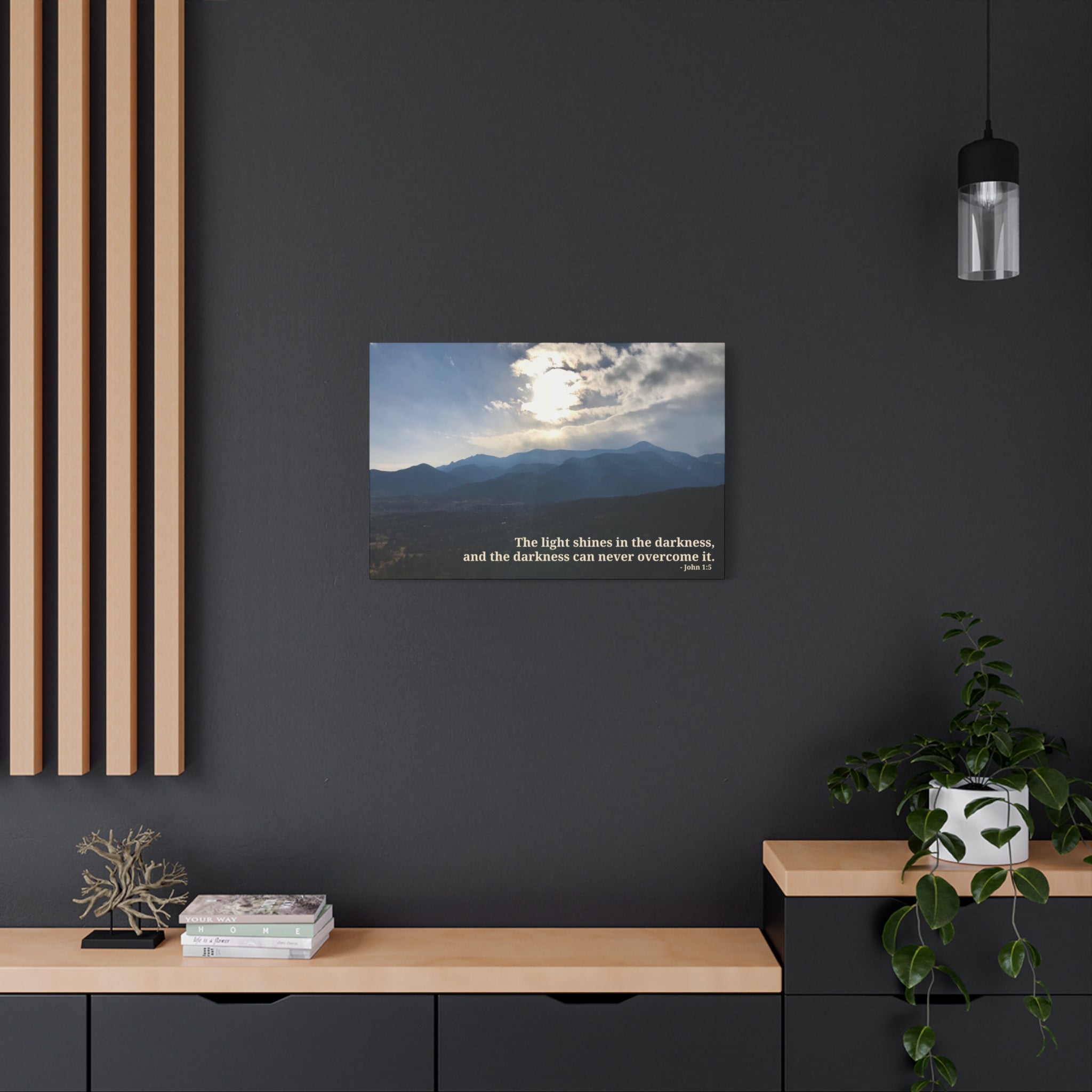 John 1:5 - Framed Canvas Wall Art