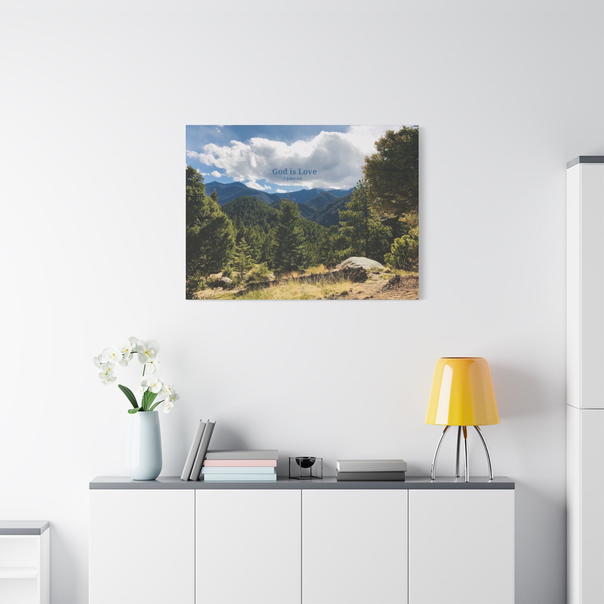 1 John 4:8 - Framed Canvas Wall Art