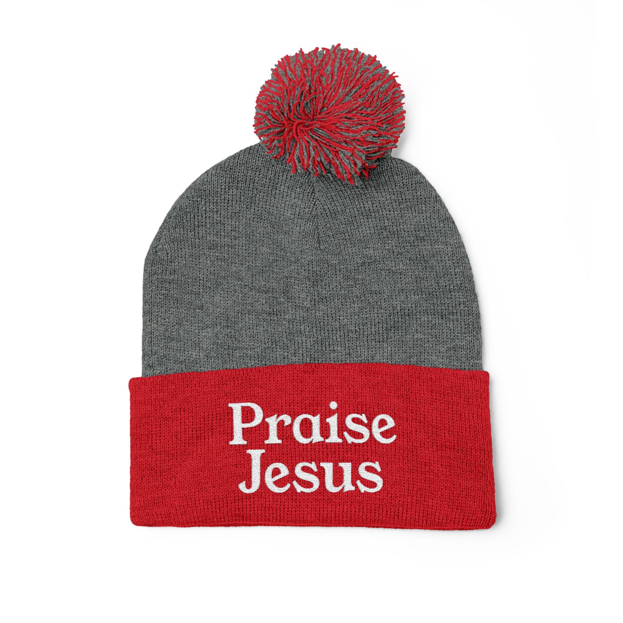 Pom-Pom Knit Cap - Praise Jesus