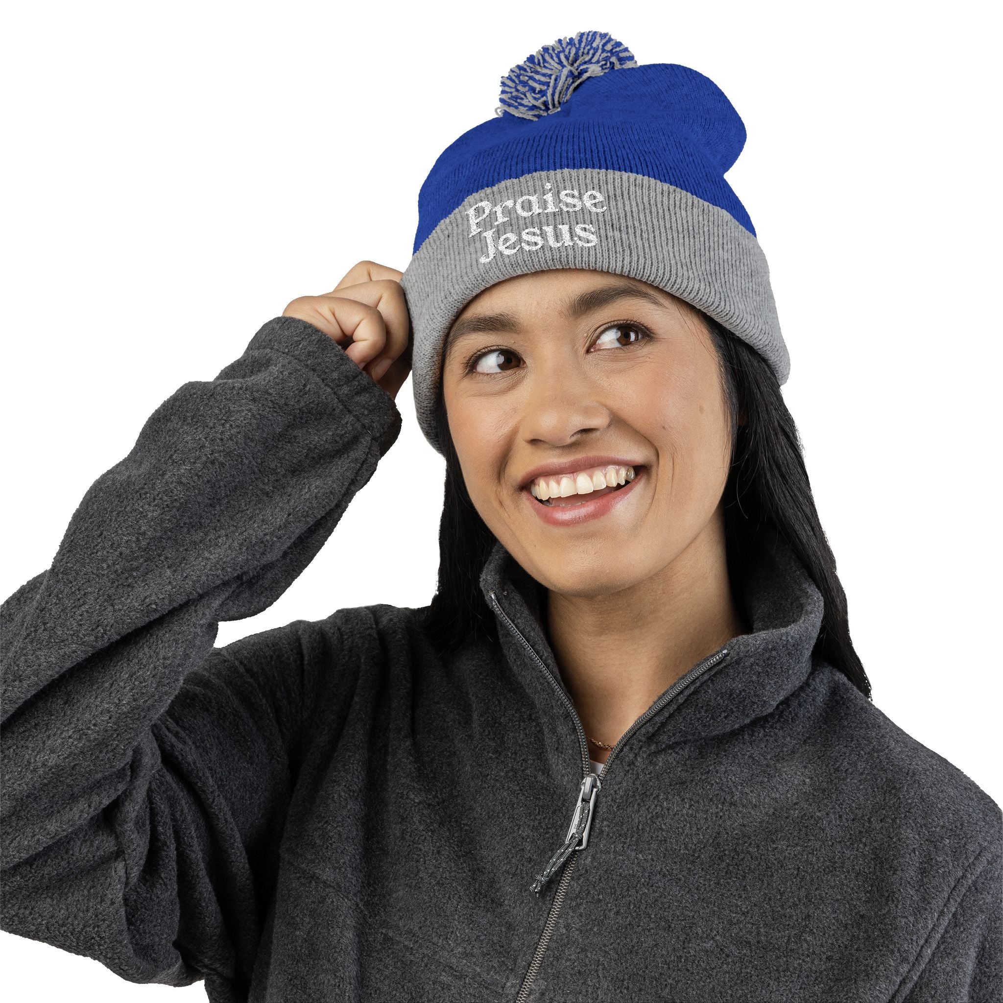 Pom-Pom Knit Cap - Praise Jesus